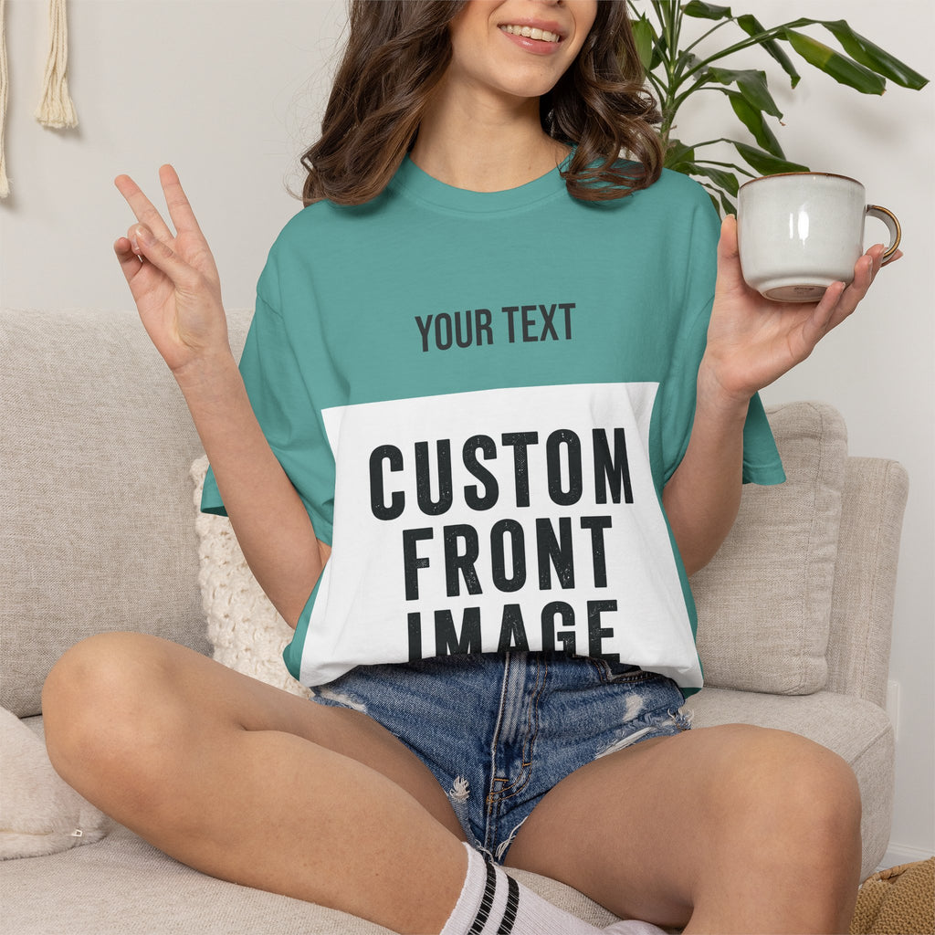 Custom Front Landscape Print T-Shirt — Personalized Text & Image Tee