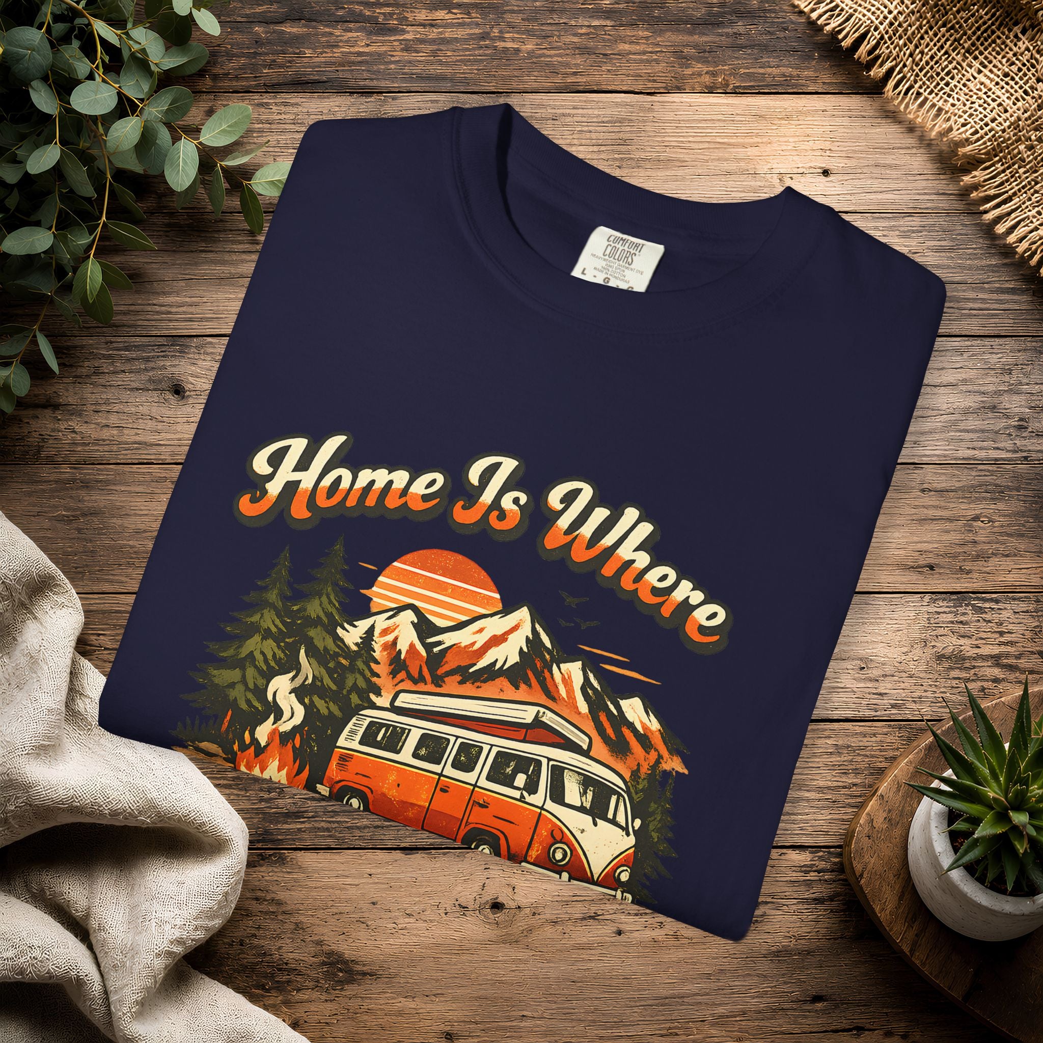 "Home Is Where We Park It" Camper Van Graphic Tee