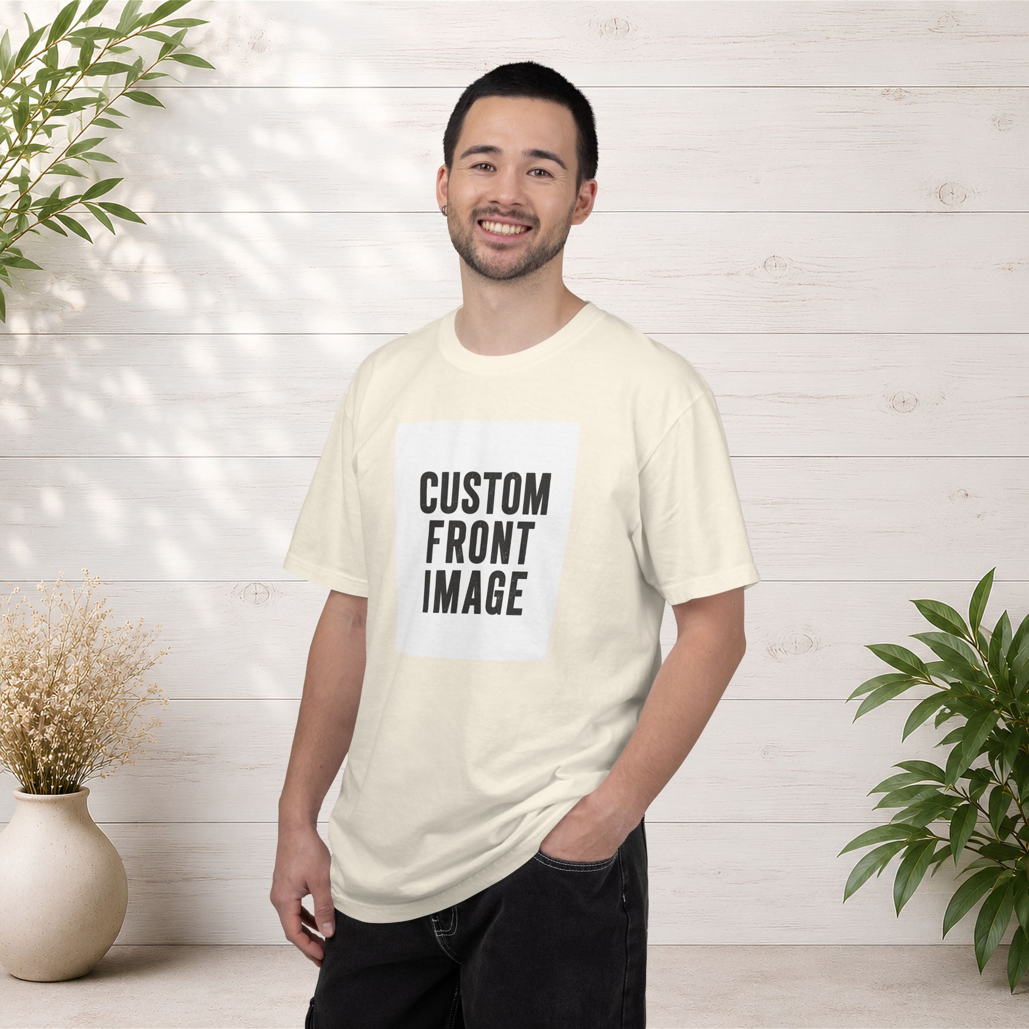 Custom Portrait Small Image Front T-Shirt - Add Your Own Image