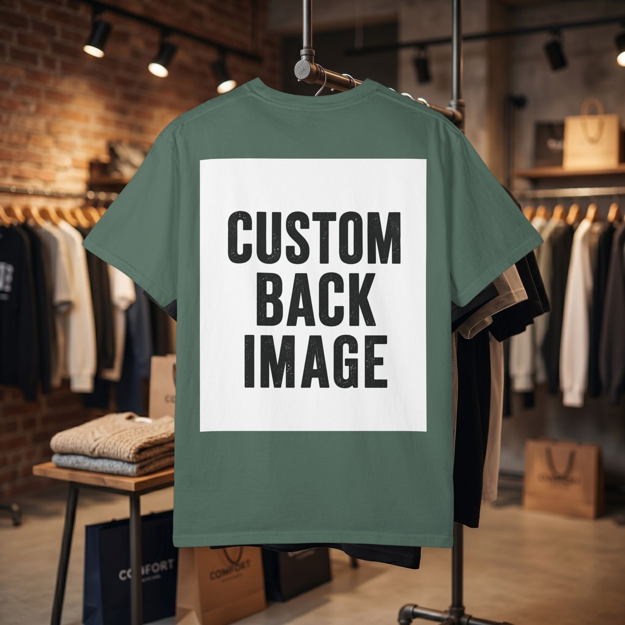 Custom Image Back T-Shirt - Add Your Own Image