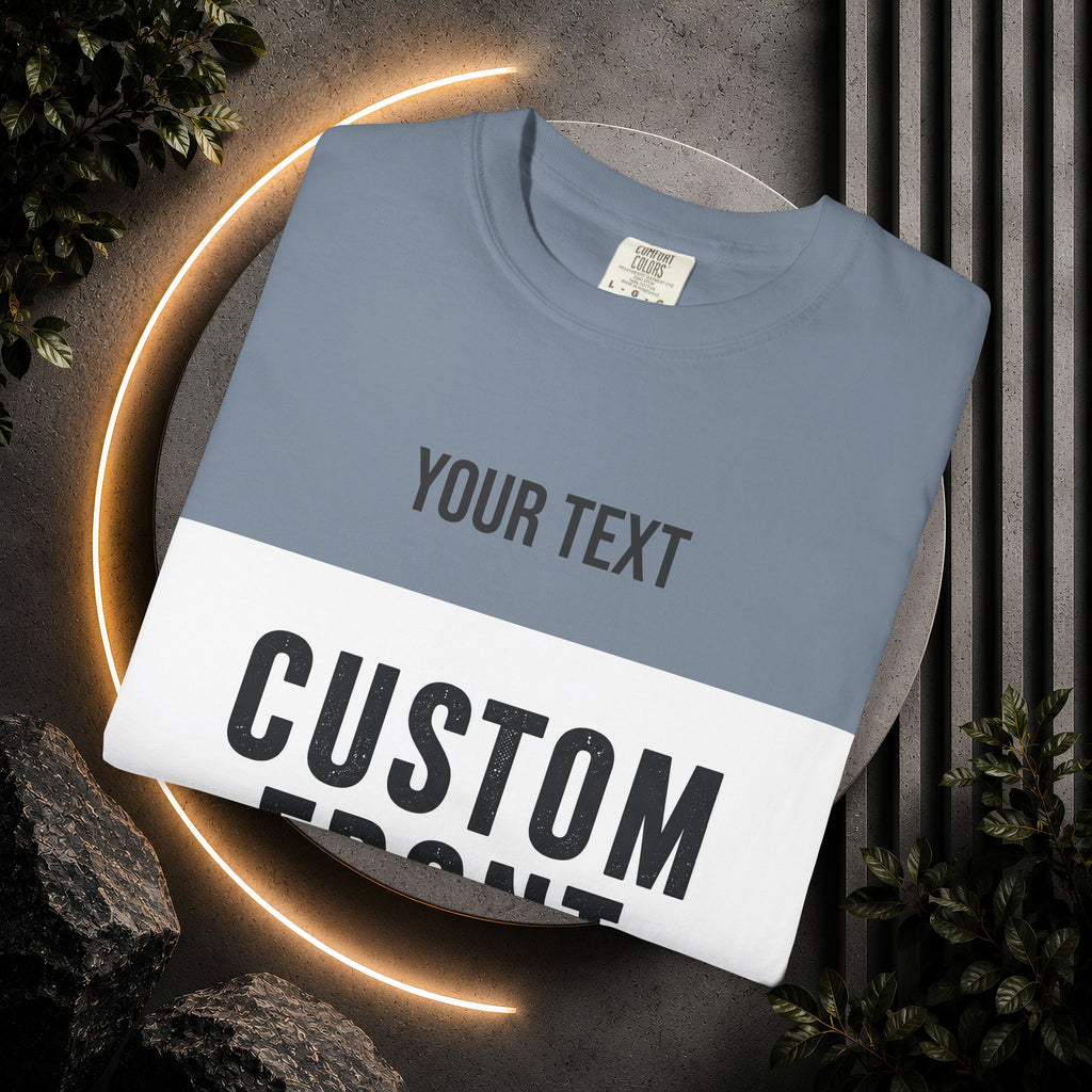 Custom Front Landscape Print T-Shirt — Personalized Text & Image Tee