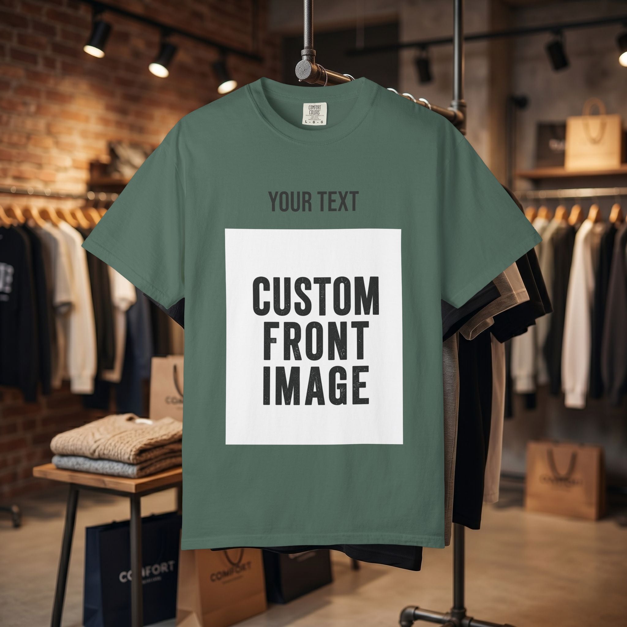 Custom Front Portrait Print T-Shirt — Personalized Text & Image Tee