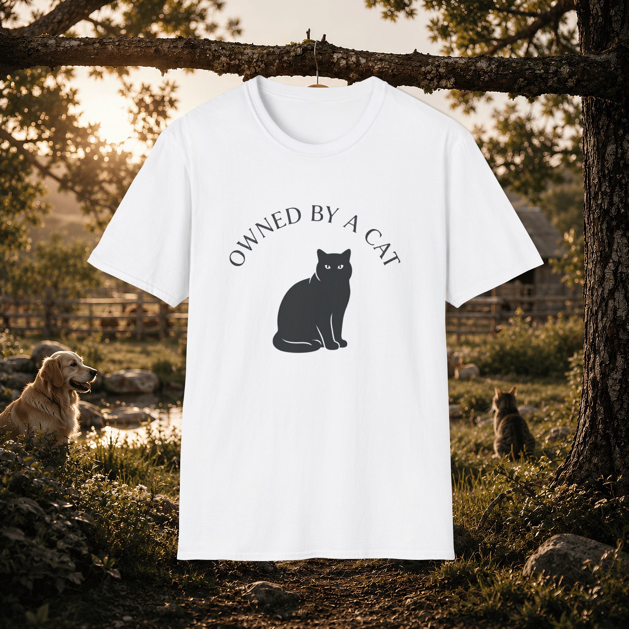 Owned By A Cat T-Shirt | Cat Silhouette Tee, Cat Lover Shirt