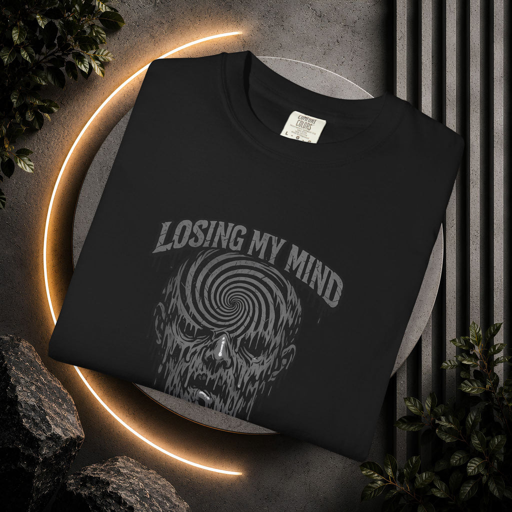 Losing My Mind Skull Tee — Psychedelic Spiral Graphic T-Shirt
