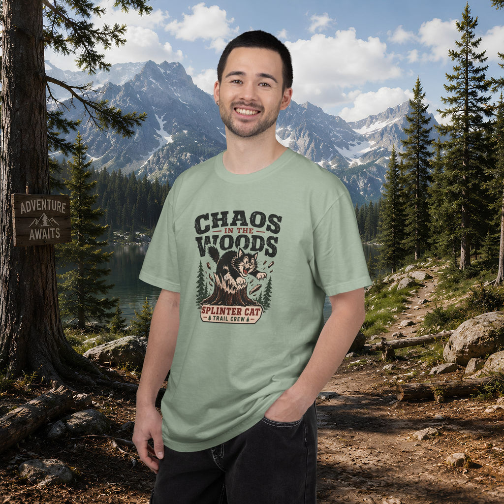 Splinter Cat 'Chaos in the Woods' Graphic Tee — Vintage Outdoor Trail Shirt