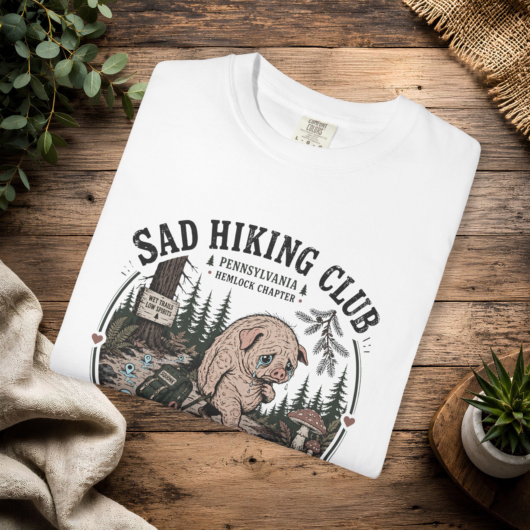 Squonk Sad Hiking Club T-Shirt — Vintage Mountain Camping Tee