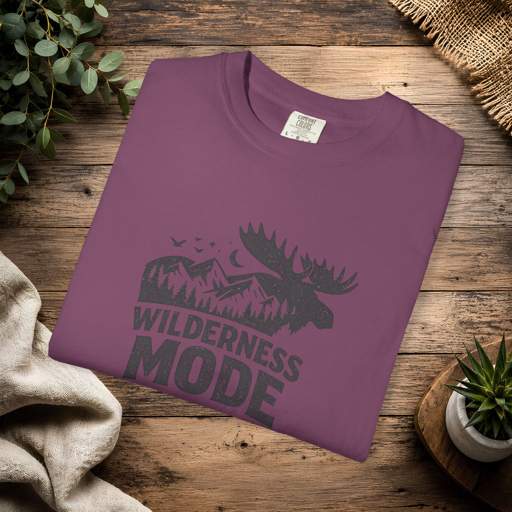 Wilderness Mode T-Shirt — Outdoor Moose Mountain Graphic Tee