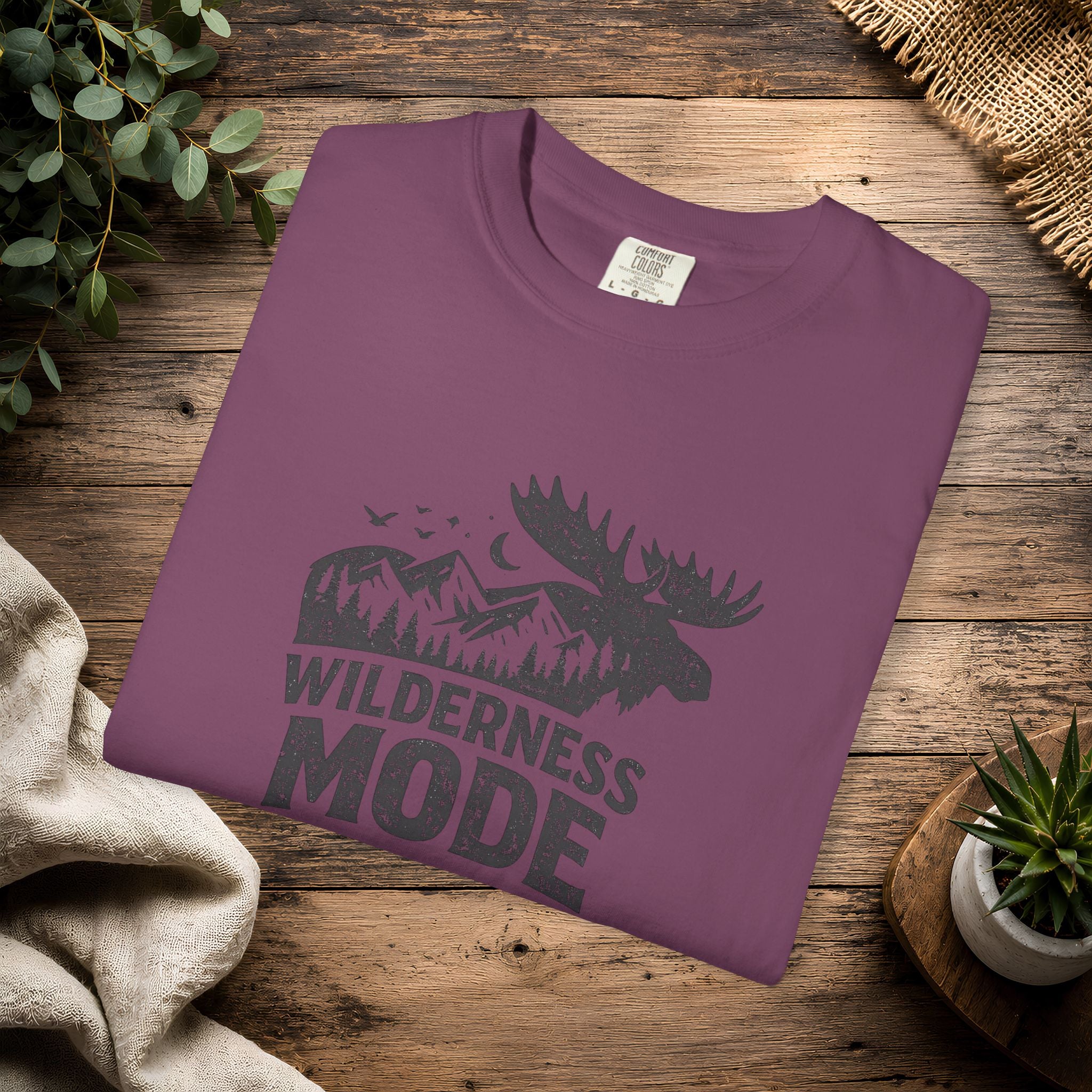 Wilderness Mode T-Shirt — Outdoor Moose Mountain Graphic Tee