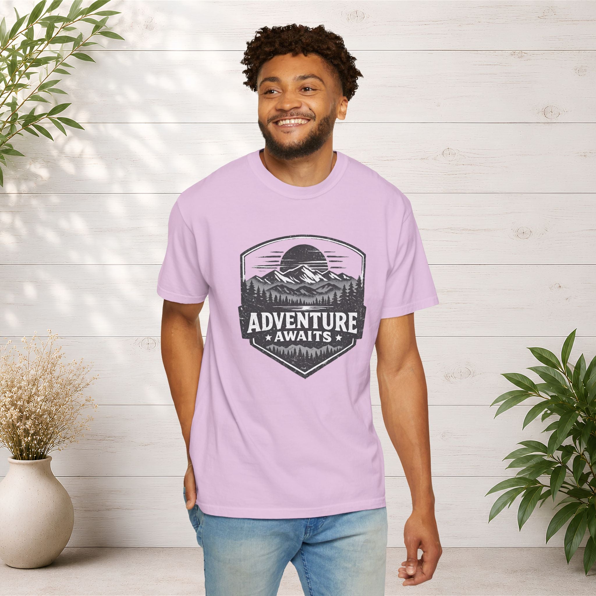 Adventure Awaits T-Shirt — Mountain Hiking Outdoors Tee