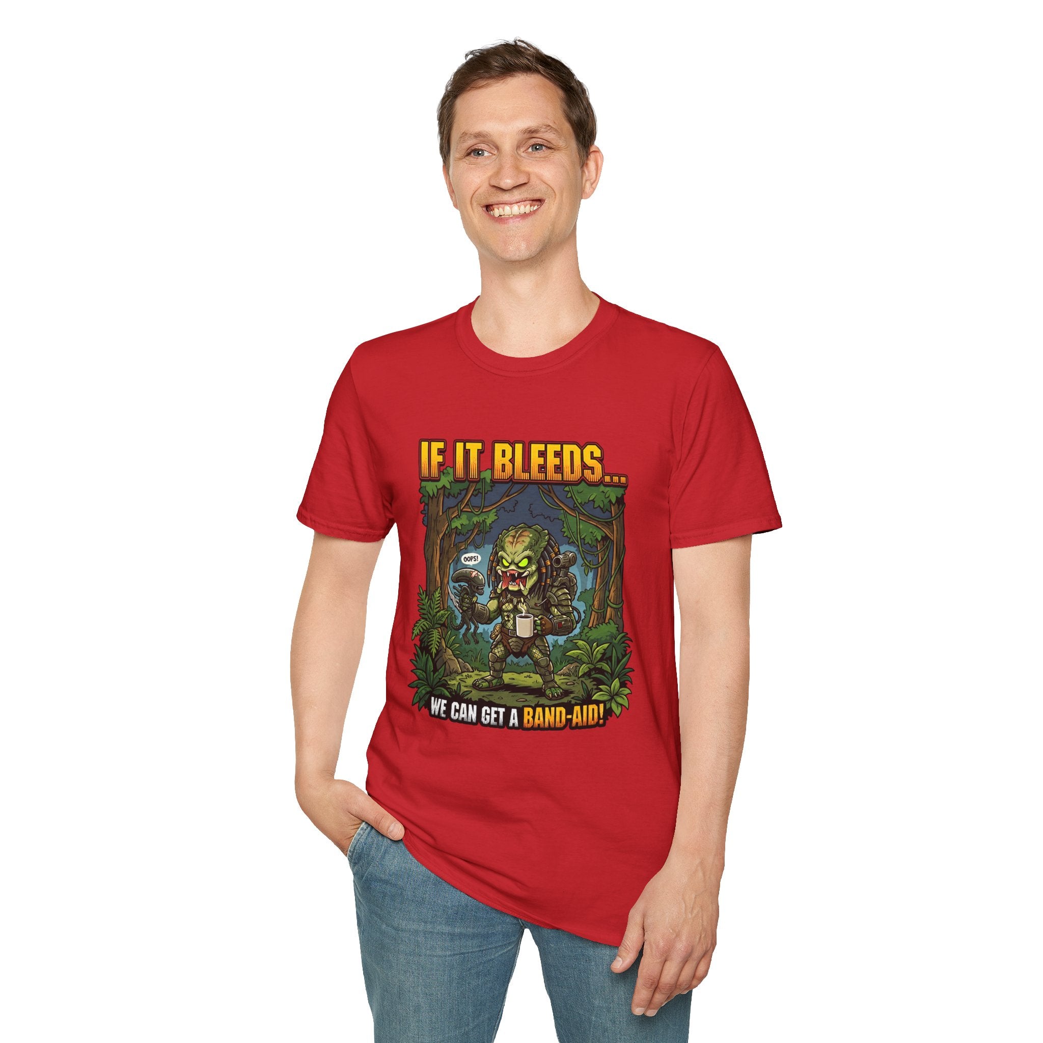 Predator "If It Bleeds" Forest Design T-Shirt | Horror Movie Character