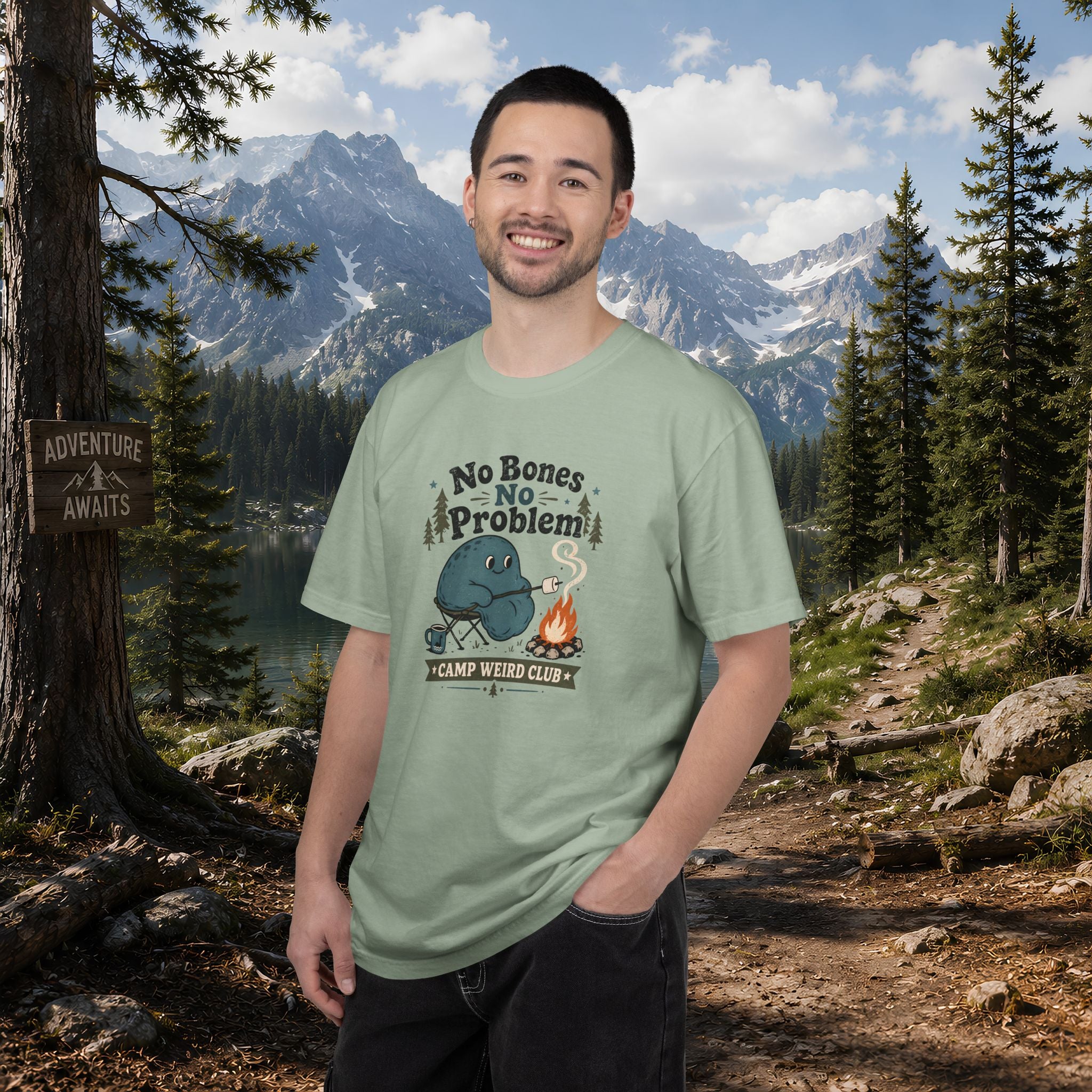 No Bones No Problem — Kinderhook Blob Campfire T-Shirt