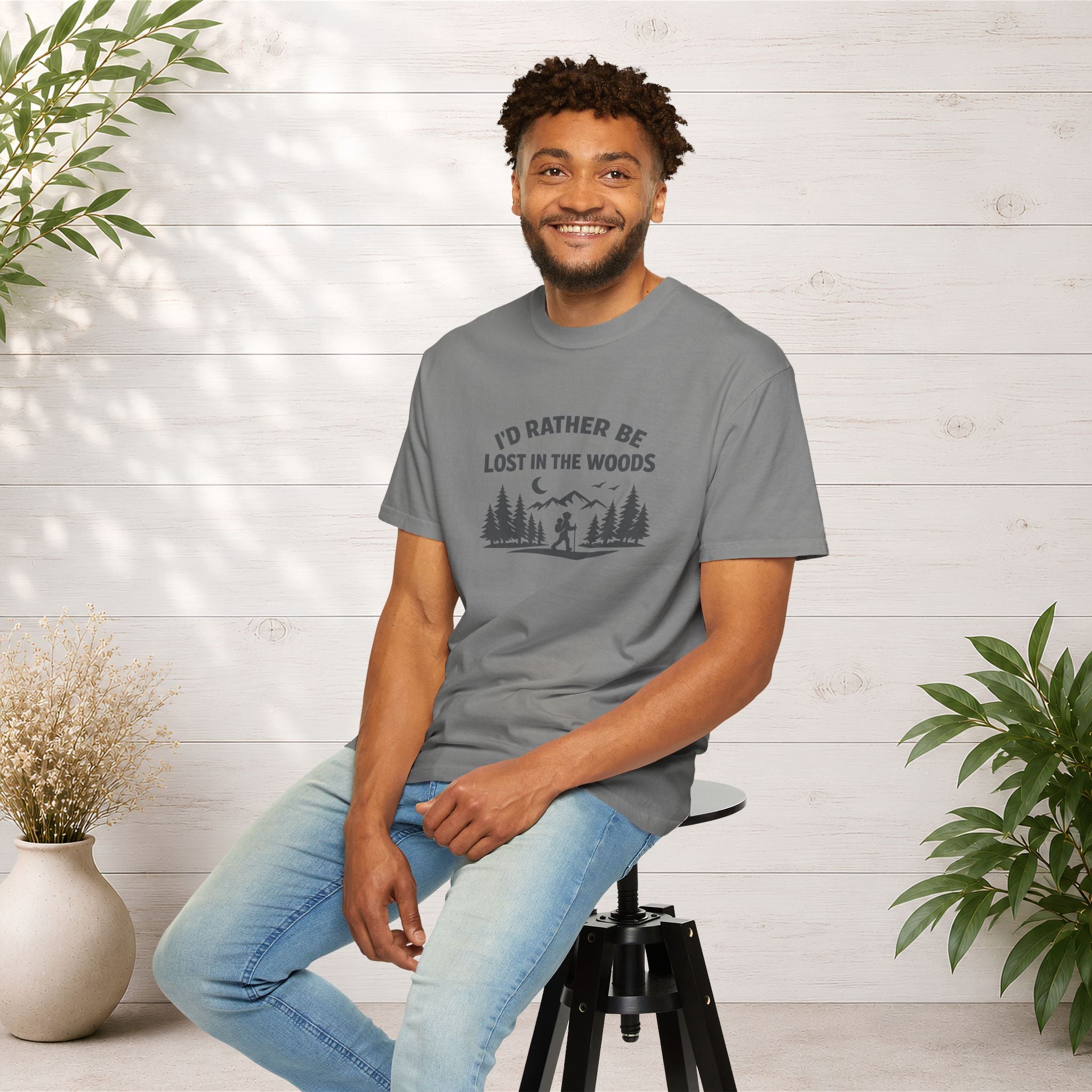 I'd Rather Be Lost In The Woods T-Shirt — Hiking Nature Graphic Tee