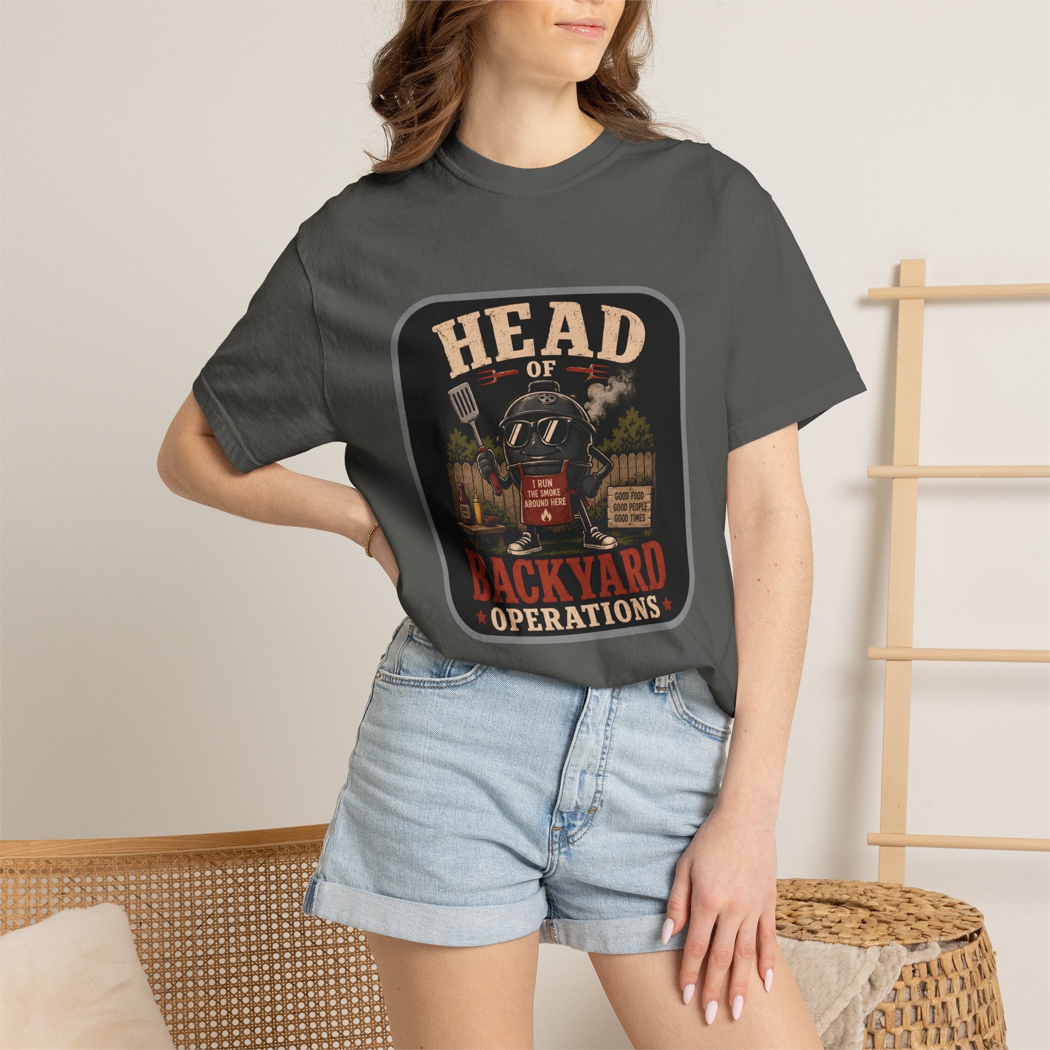 Head of Backyard Operations T-Shirt | BBQ Grill Vintage Graphic
