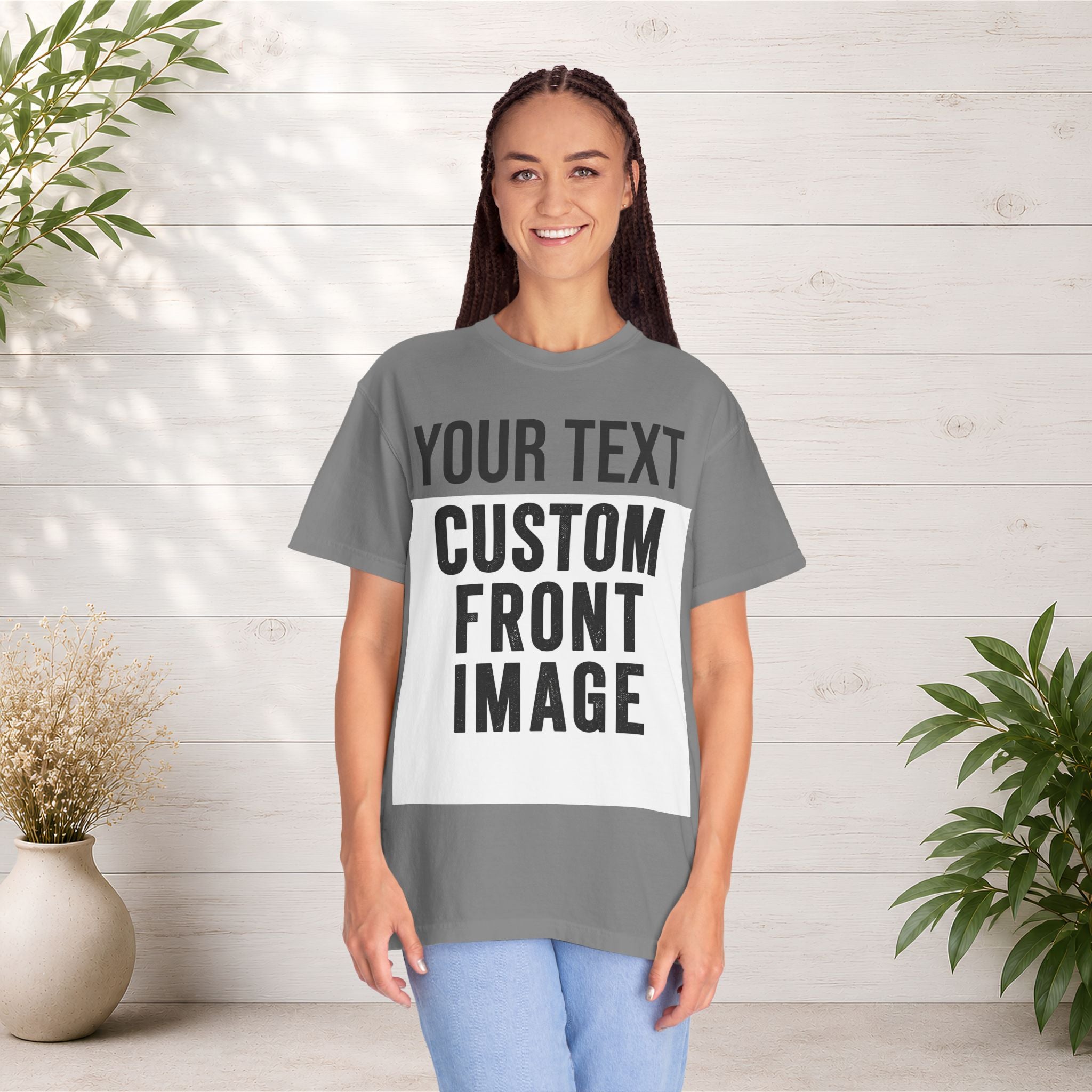 Custom Front Print T-Shirt — Personalized Text & Image Tee