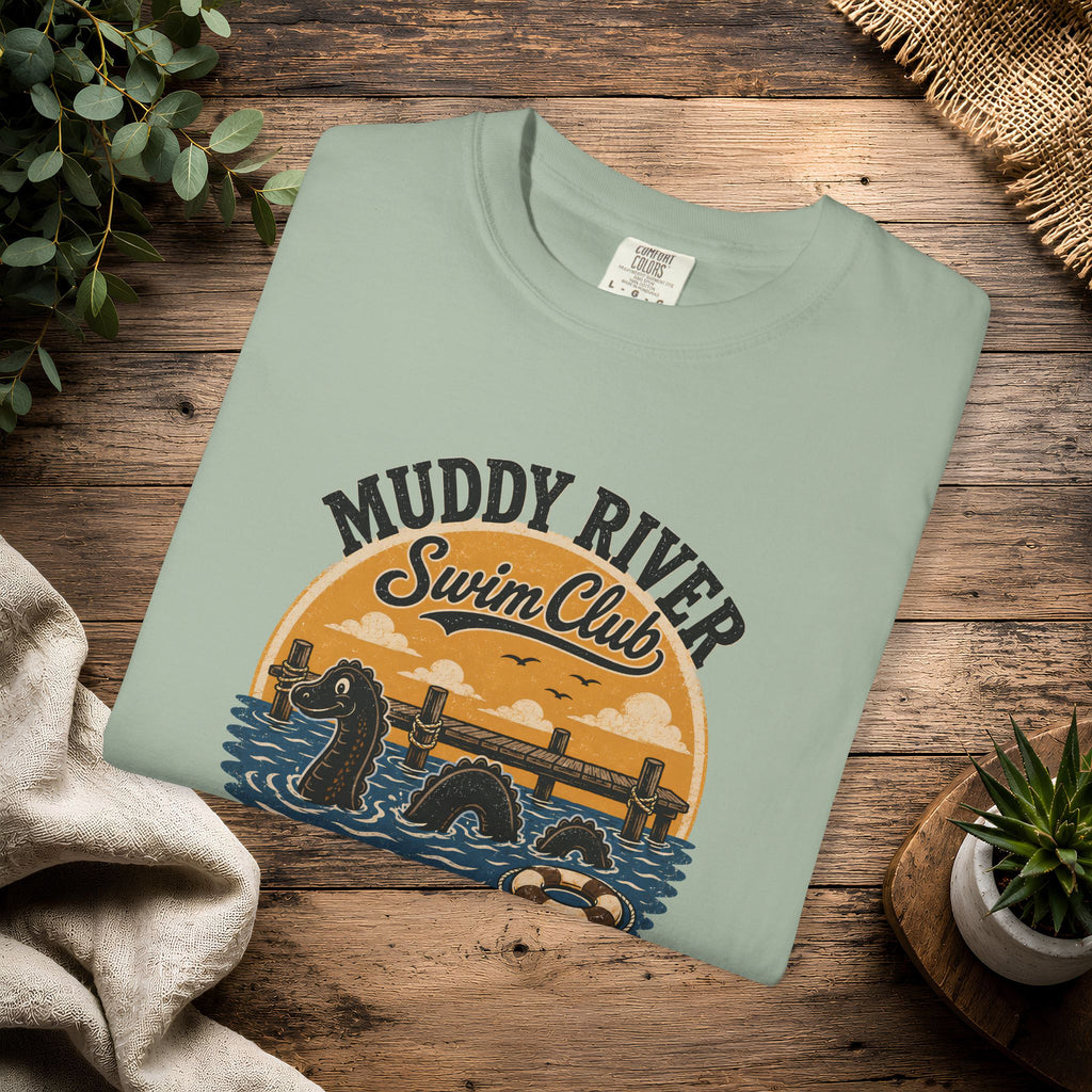 Monongy Swim Club Vintage T-Shirt — Retro Cryptid River Graphic