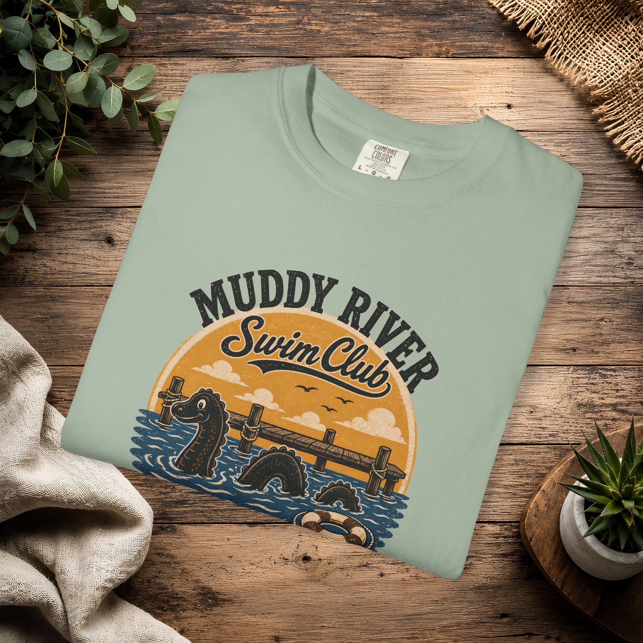 Monongy Swim Club Vintage T-Shirt — Retro Cryptid River Graphic