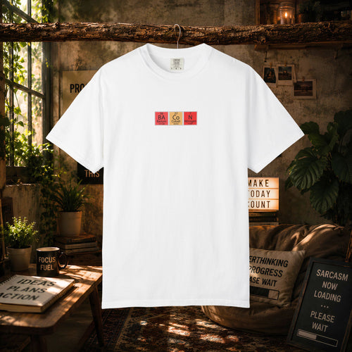 Bacon Chemistry T-Shirt — Periodic Table Style Food Graphic Tee