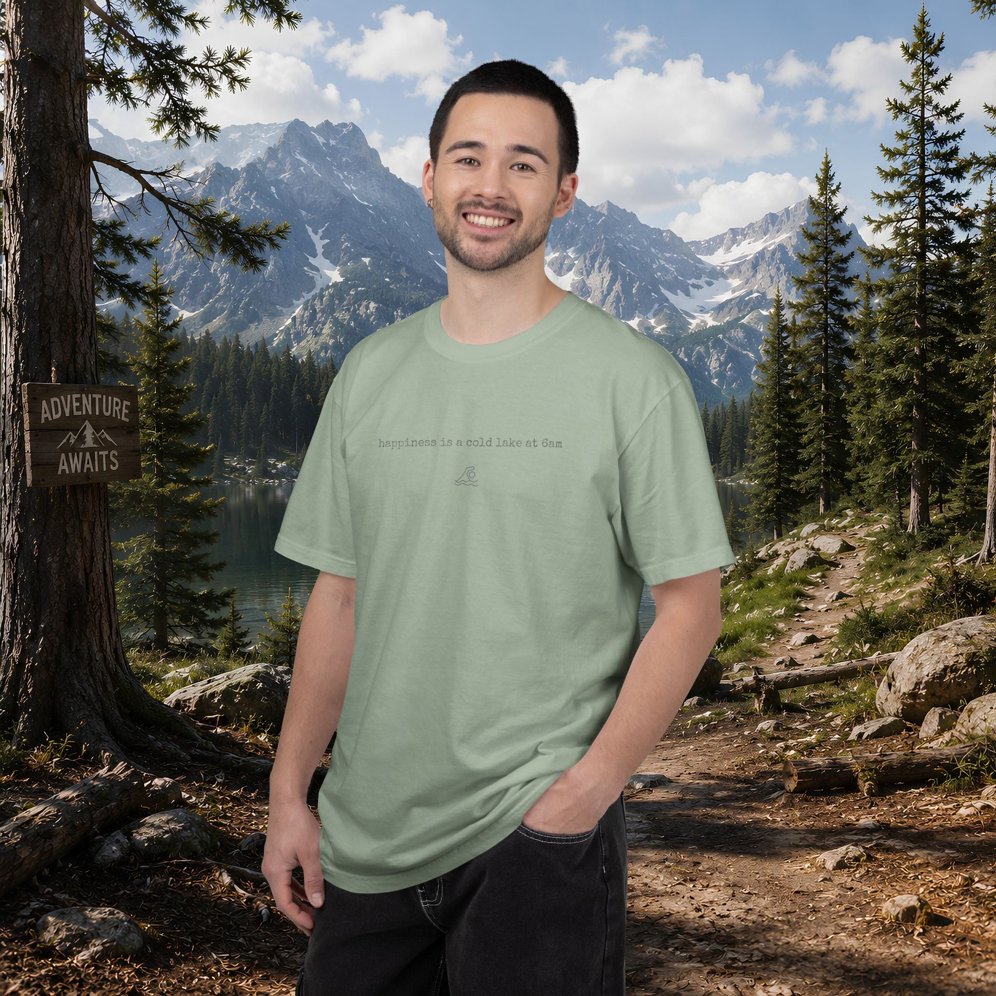 Happiness Is a Cold Lake at 6am T-shirt | Cold Water Swimming Tee