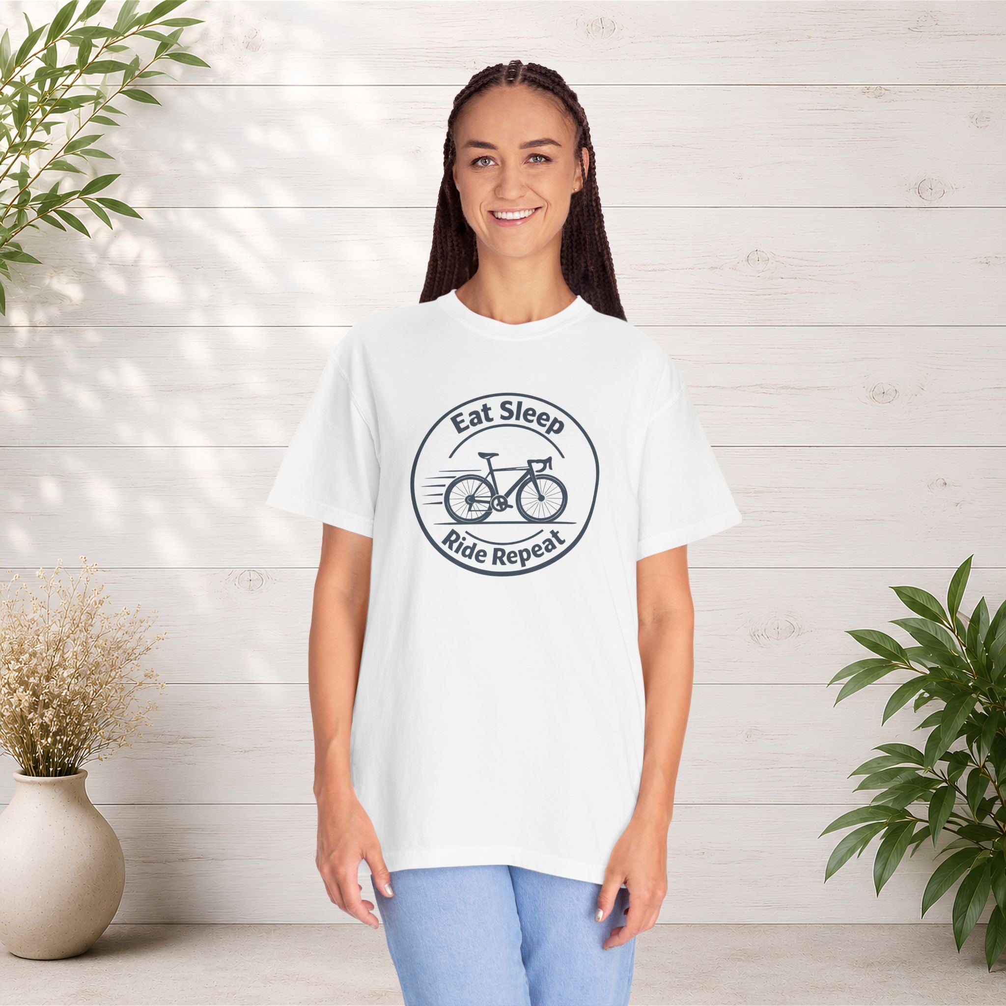 Cycling Tee — "Eat Sleep Ride Repeat" Bike Shirt