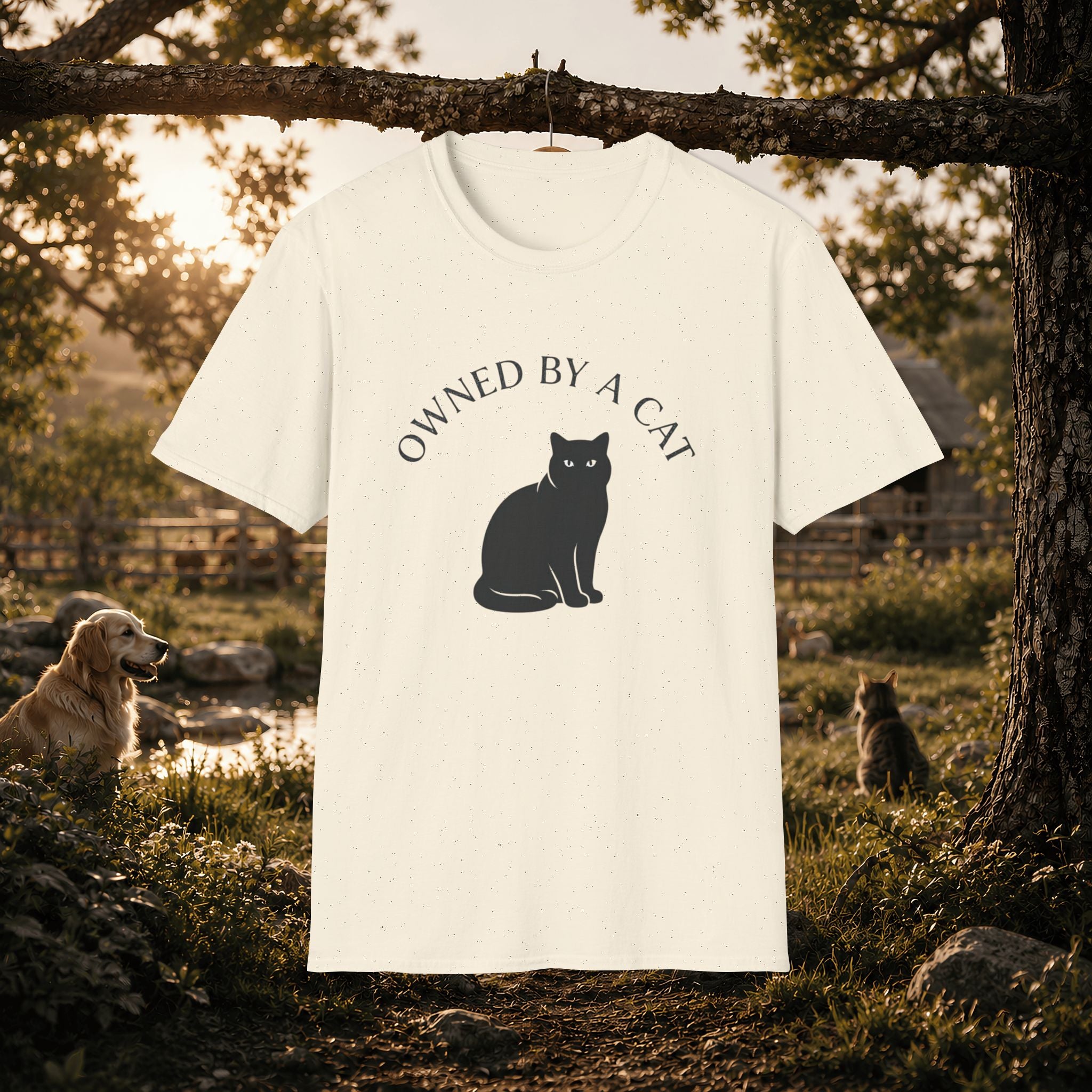 Owned By A Cat T-Shirt | Cat Silhouette Tee, Cat Lover Shirt