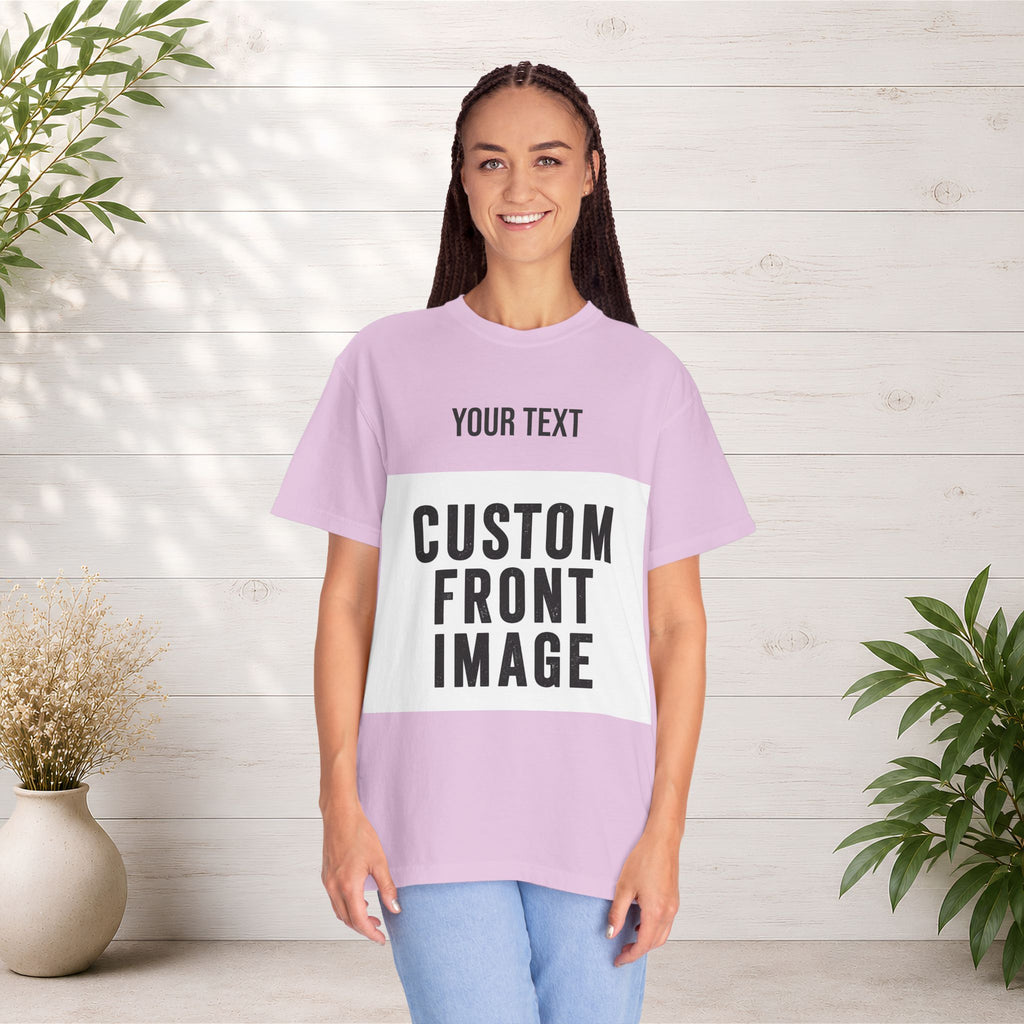 Custom Front Landscape Print T-Shirt — Personalized Text & Image Tee
