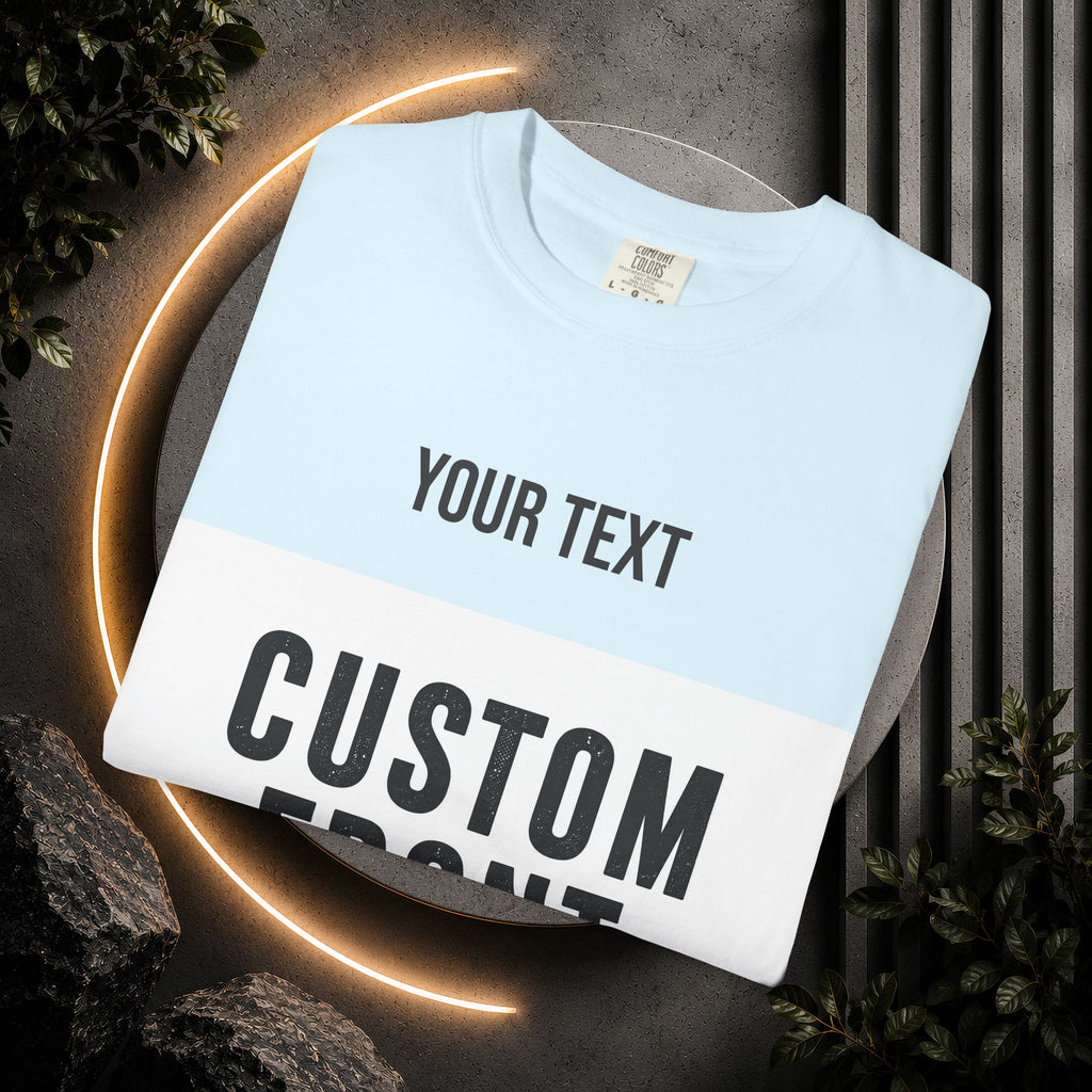 Custom Front Landscape Print T-Shirt — Personalized Text & Image Tee