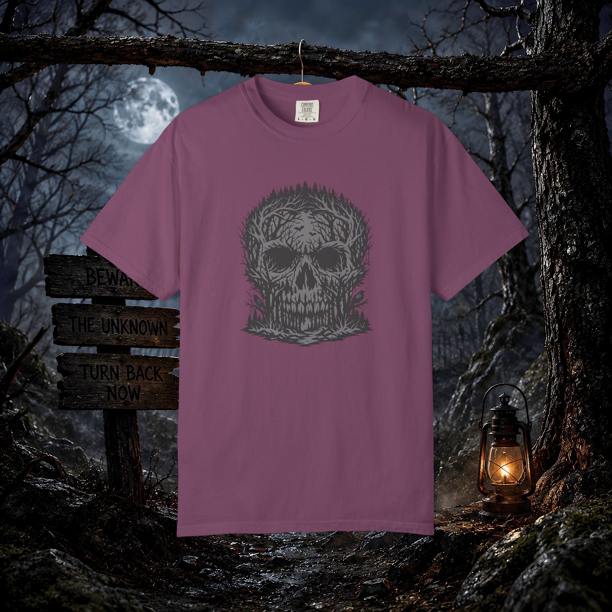 Skull Forest T-Shirt — Grunge Skull Graphic Tee