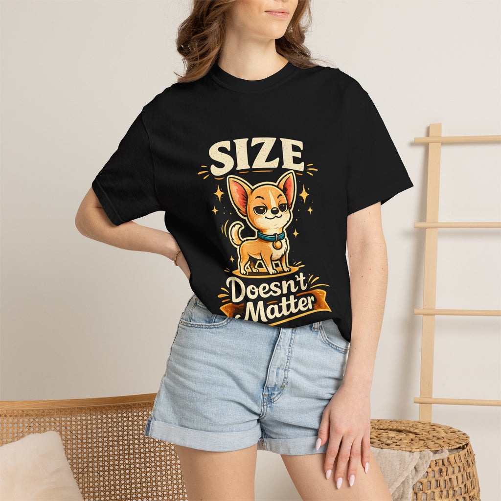 Size Doesnt Matter Chihuahua T-Shirt | Cute Dog Graphic Tee
