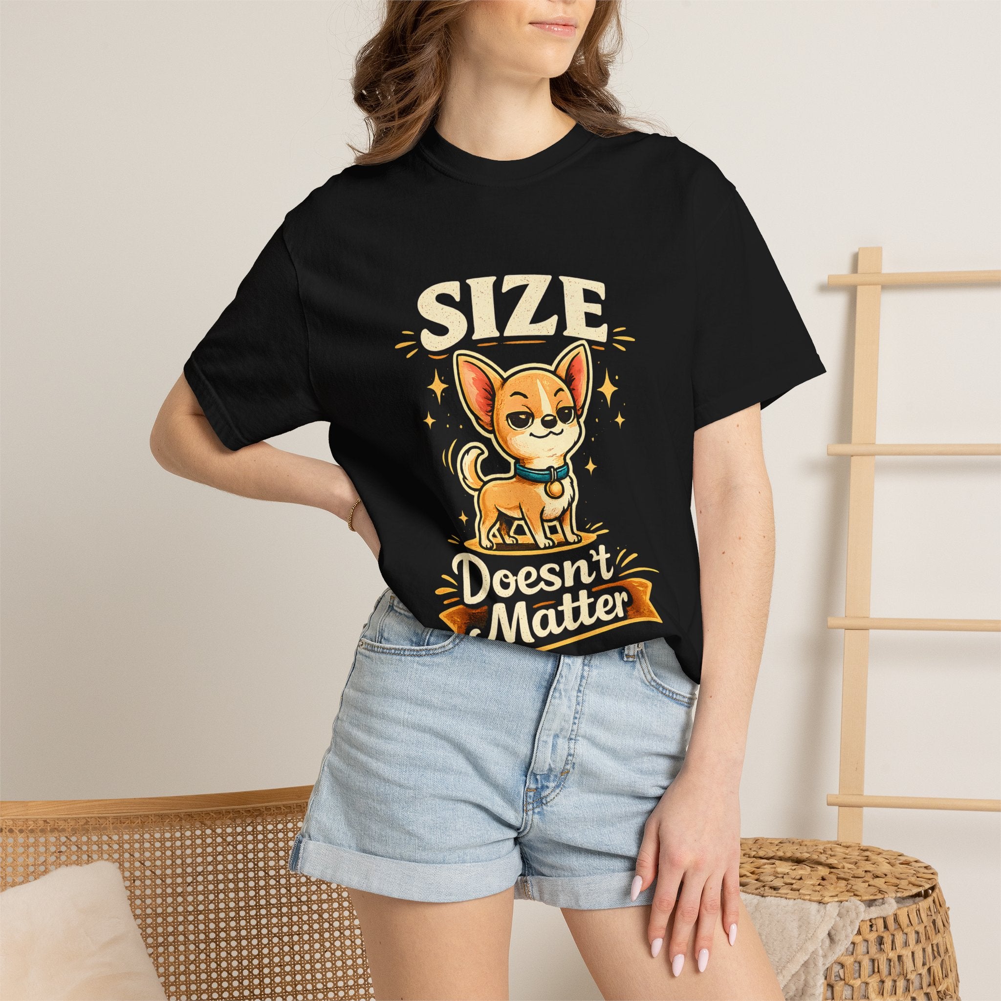 Size Doesnt Matter Chihuahua T-Shirt | Cute Dog Graphic Tee