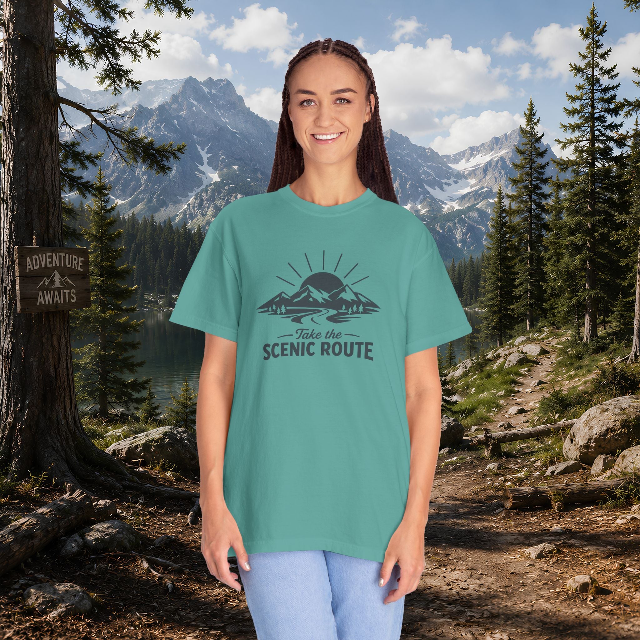 Scenic Route T‑Shirt — Take the Scenic Route Mountain Adventure Tee