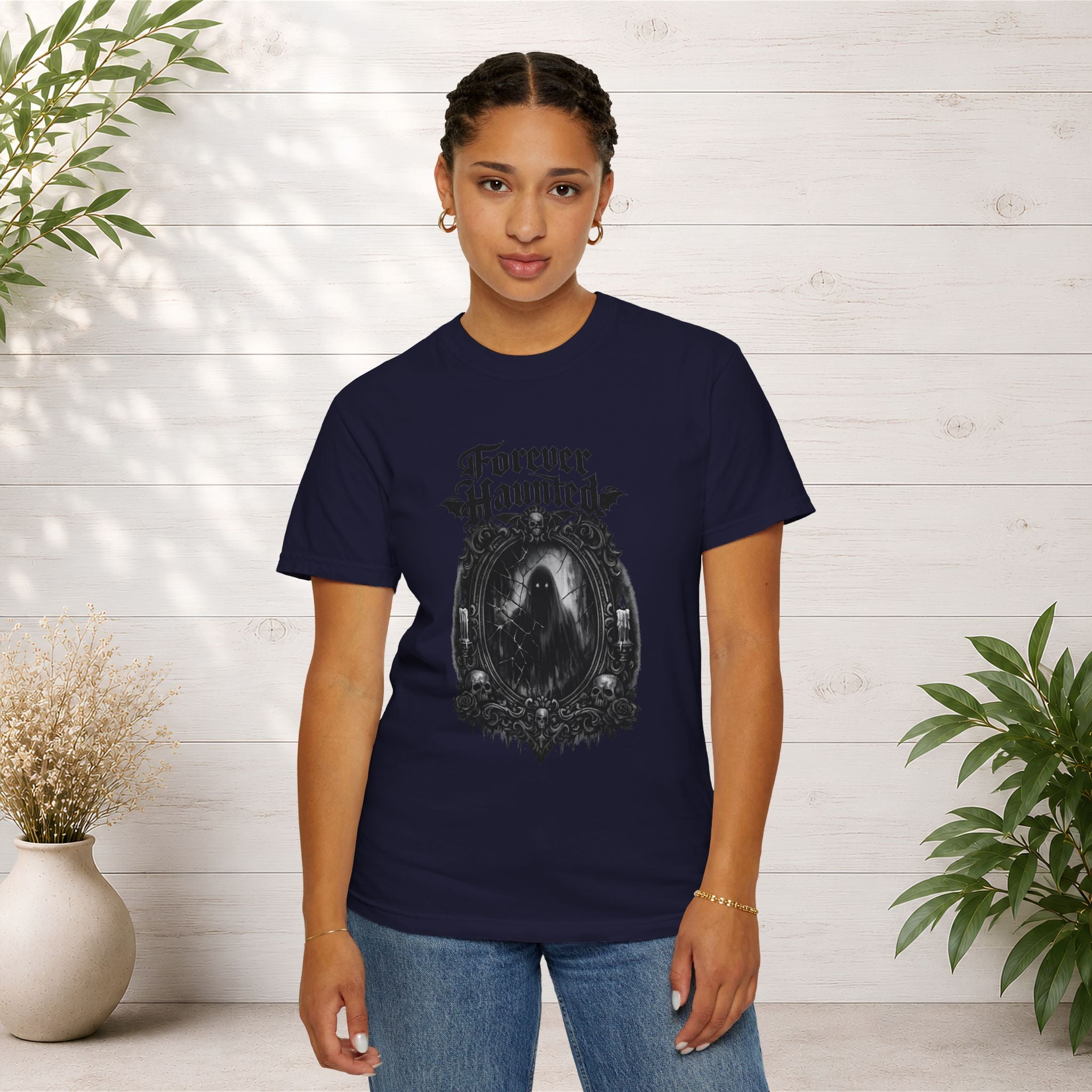 Forever Haunted T-Shirt — Gothic Ghost Graphic Tee