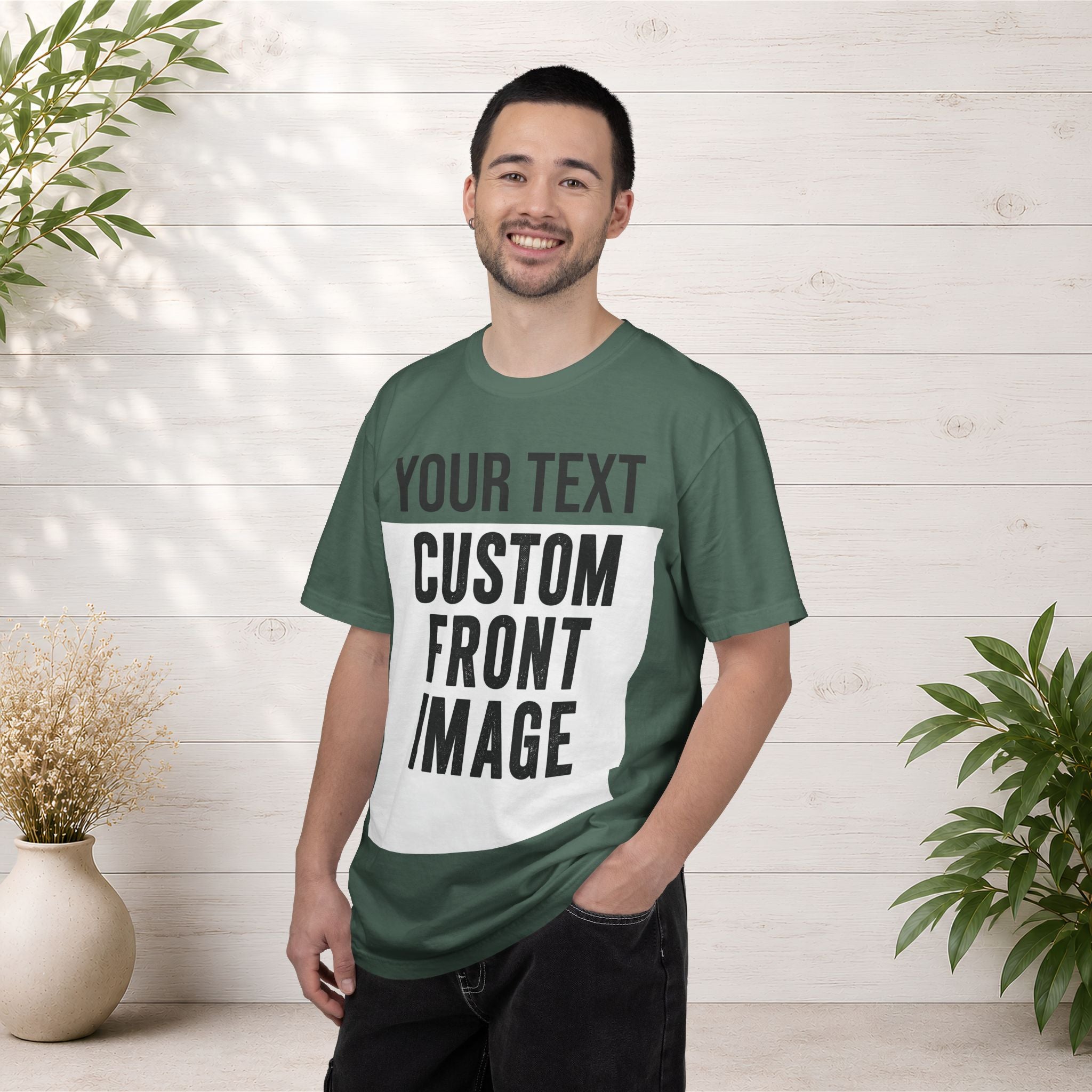 Custom Front Print T-Shirt — Personalized Text & Image Tee