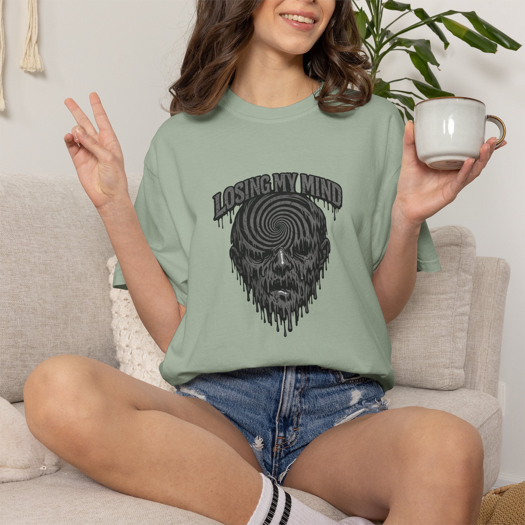 Losing My Mind Skull Tee — Psychedelic Spiral Graphic T-Shirt