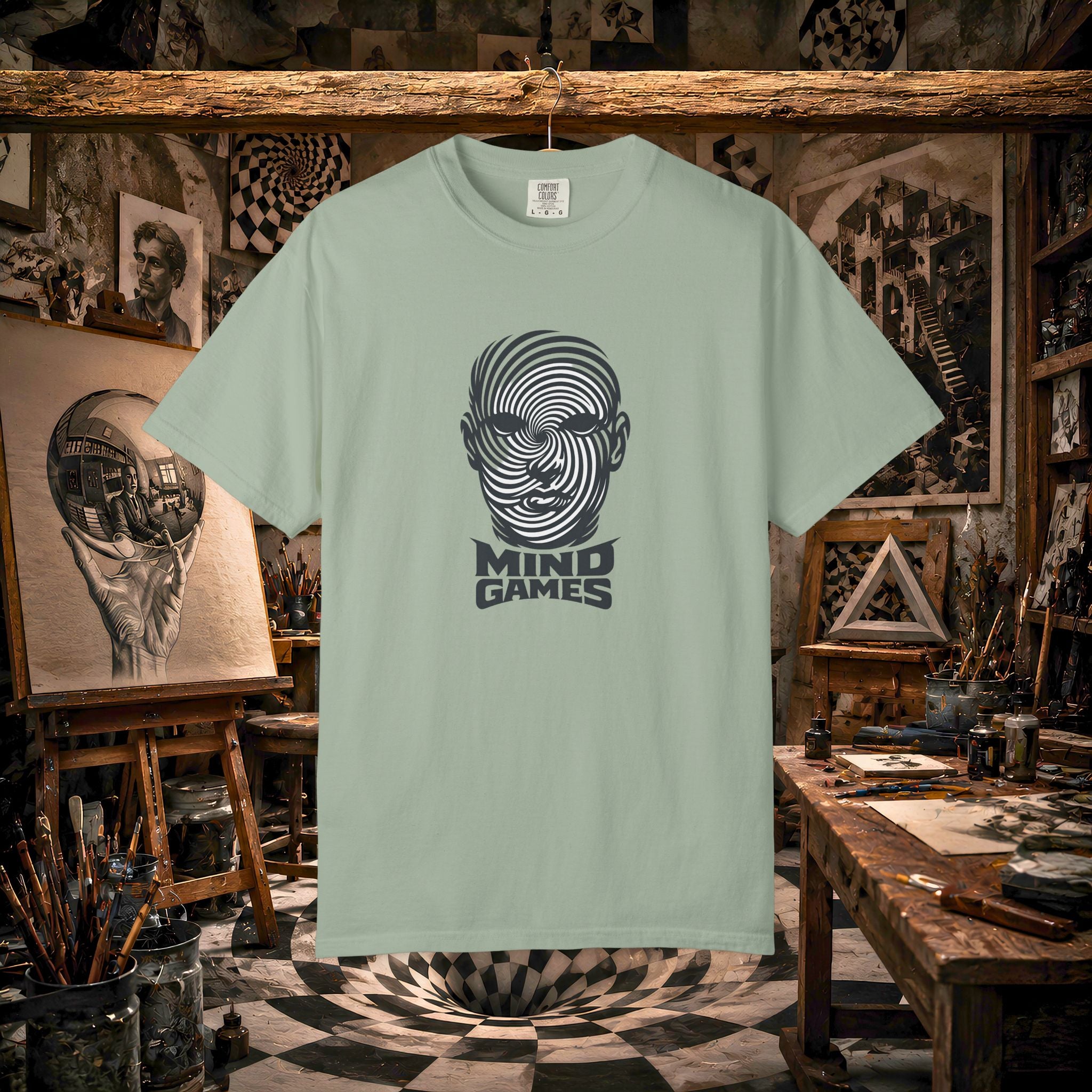 Mind Games T‑Shirt — Optical Illusion Head Graphic Tee