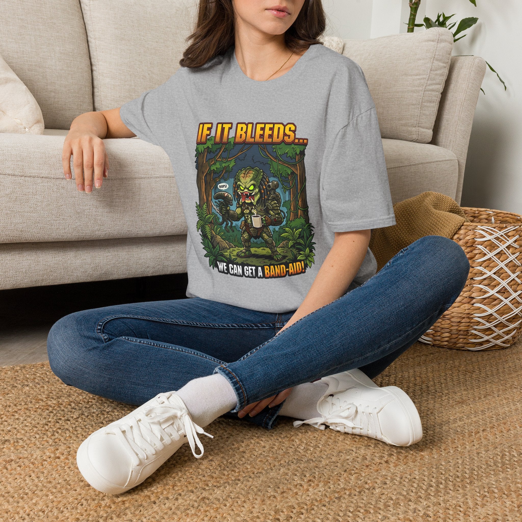 Predator "If It Bleeds" Forest Design T-Shirt | Horror Movie Character