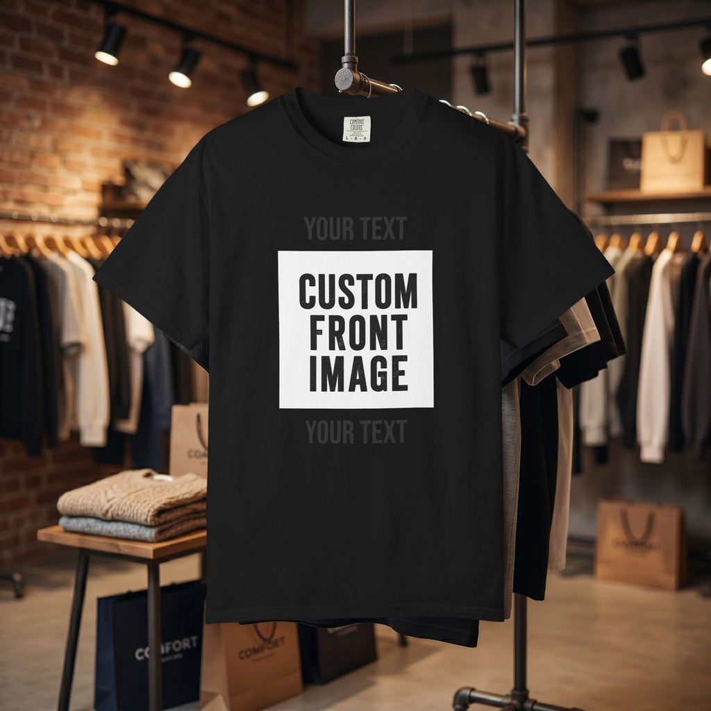 Custom Front Square Print T-Shirt — Personalized Text & Image Tee