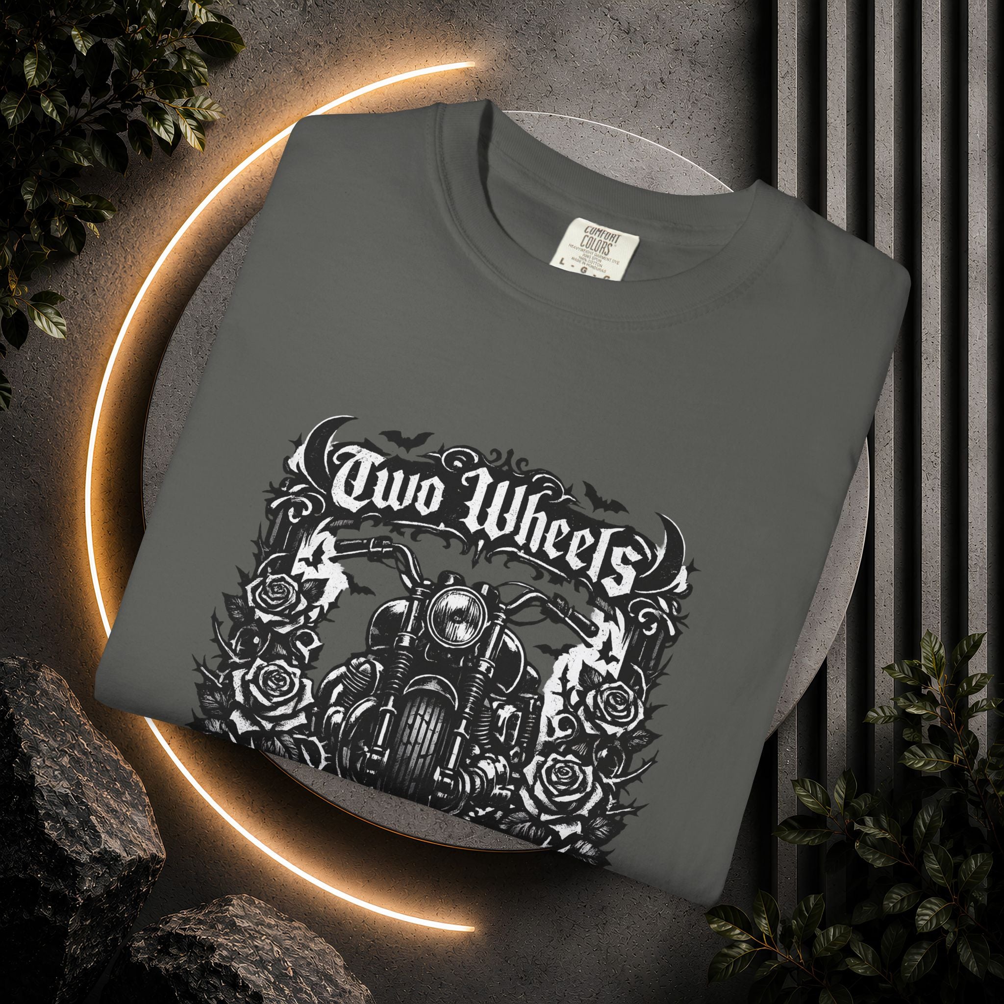 Dark Soul Motorcycle T-Shirt — "Two Wheels Dark Soul" Biker Graphic Tee