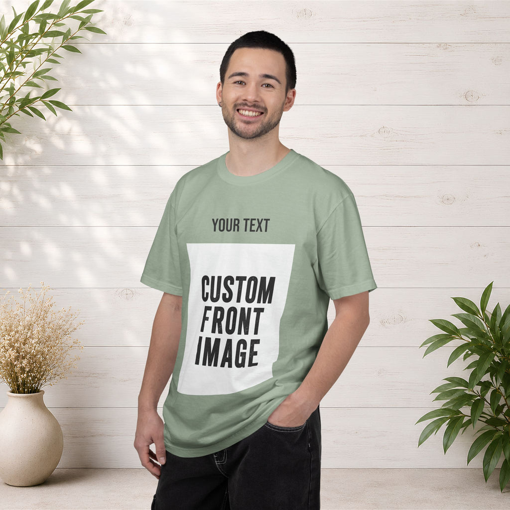 Custom Front Portrait Print T-Shirt — Personalized Text & Image Tee