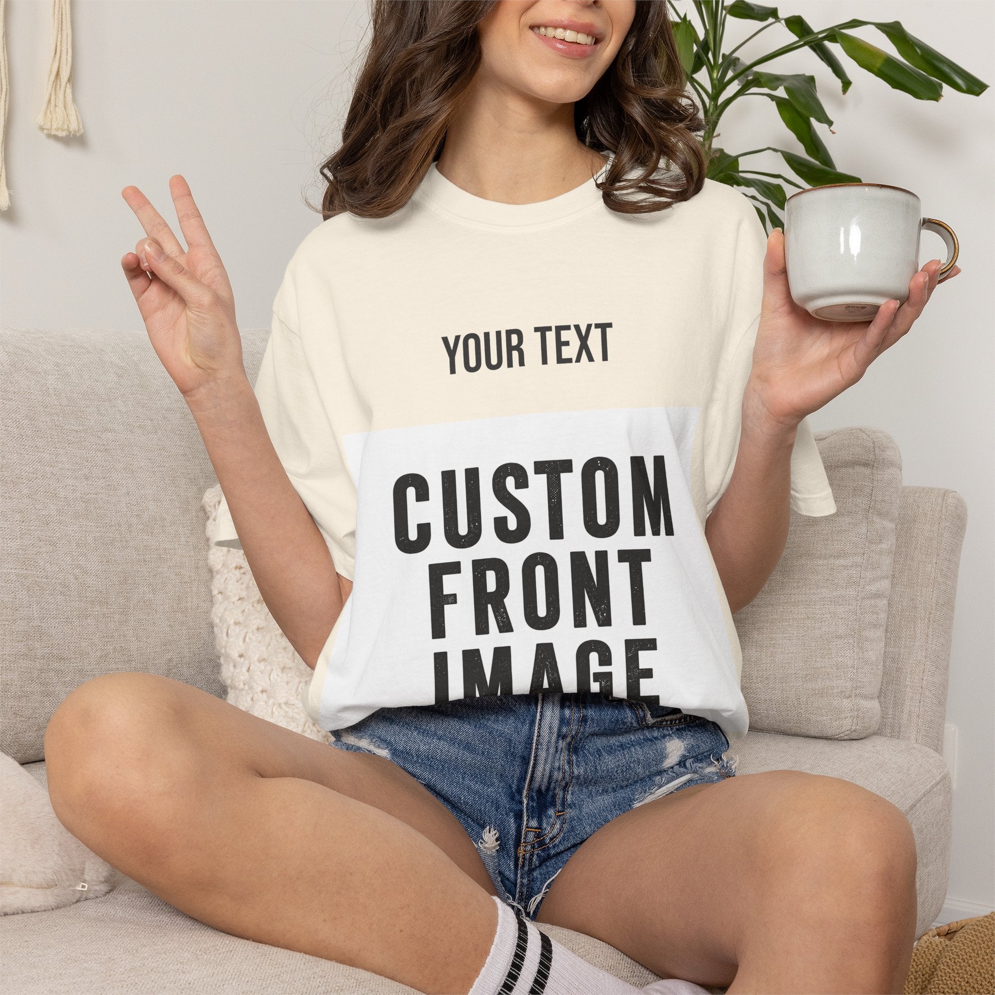 Custom Front Landscape Print T-Shirt — Personalized Text & Image Tee