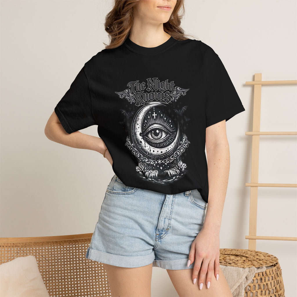 The Night Knows Eye T-Shirt — Mystical Gothic Graphic Tee