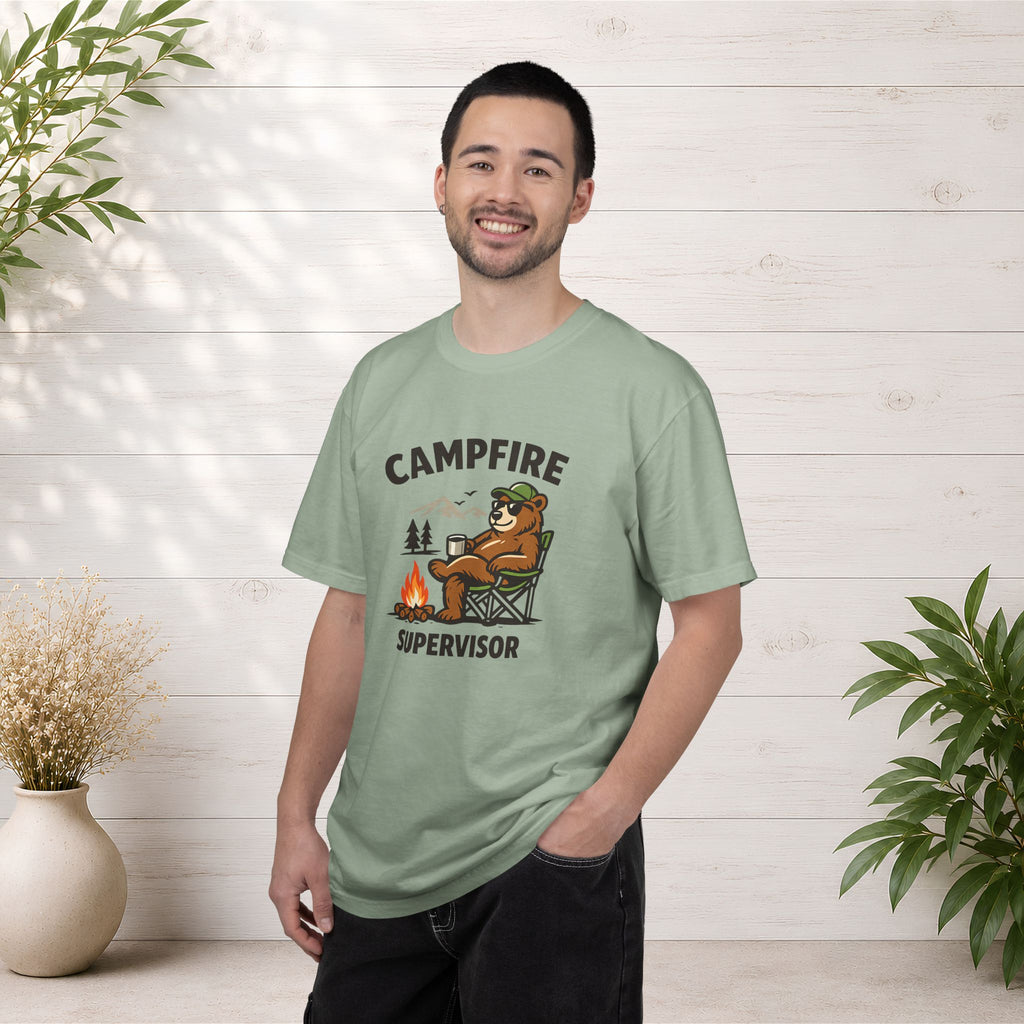 Campfire Supervisor T-Shirt — Funny Bear Camping Tee