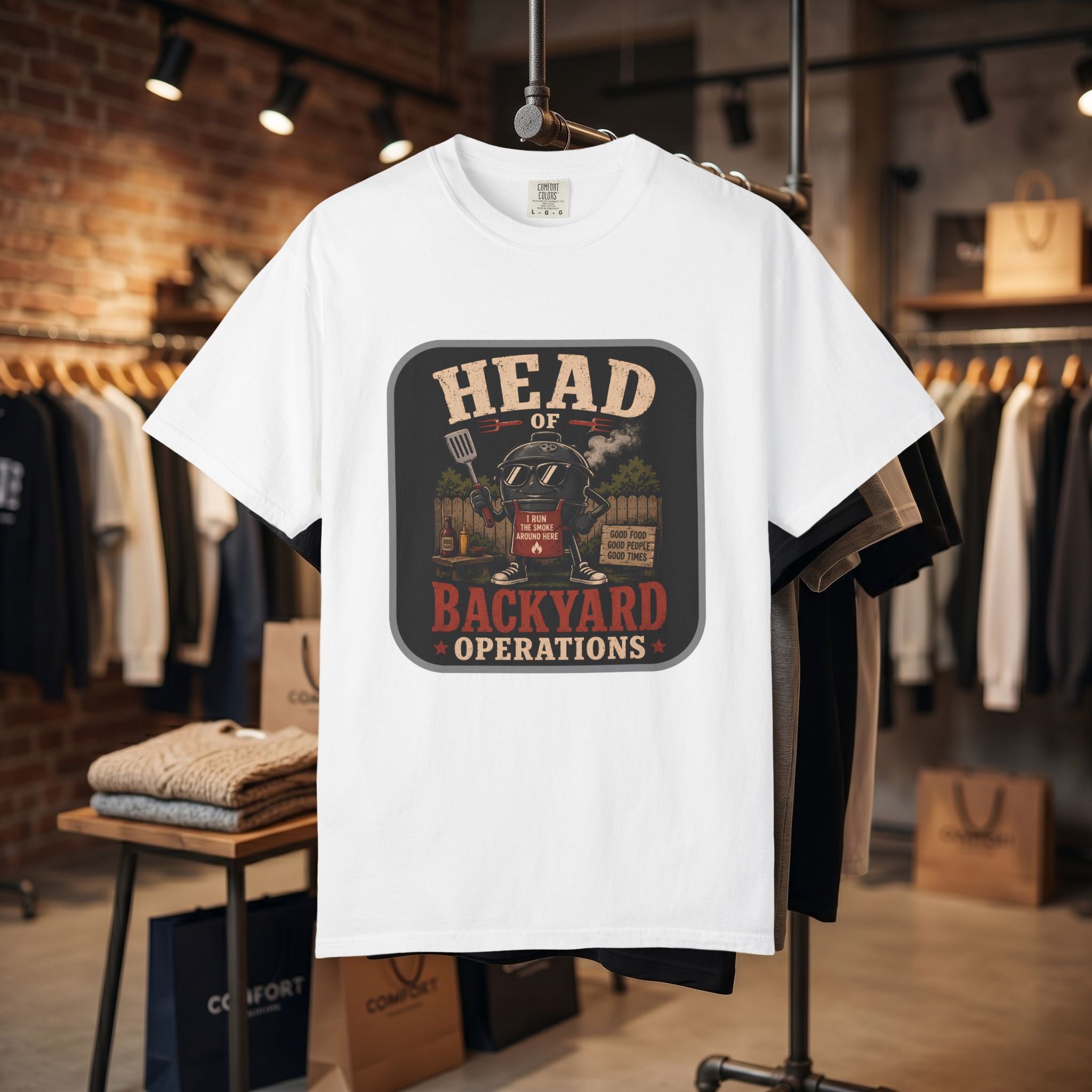 Head of Backyard Operations T-Shirt | BBQ Grill Vintage Graphic