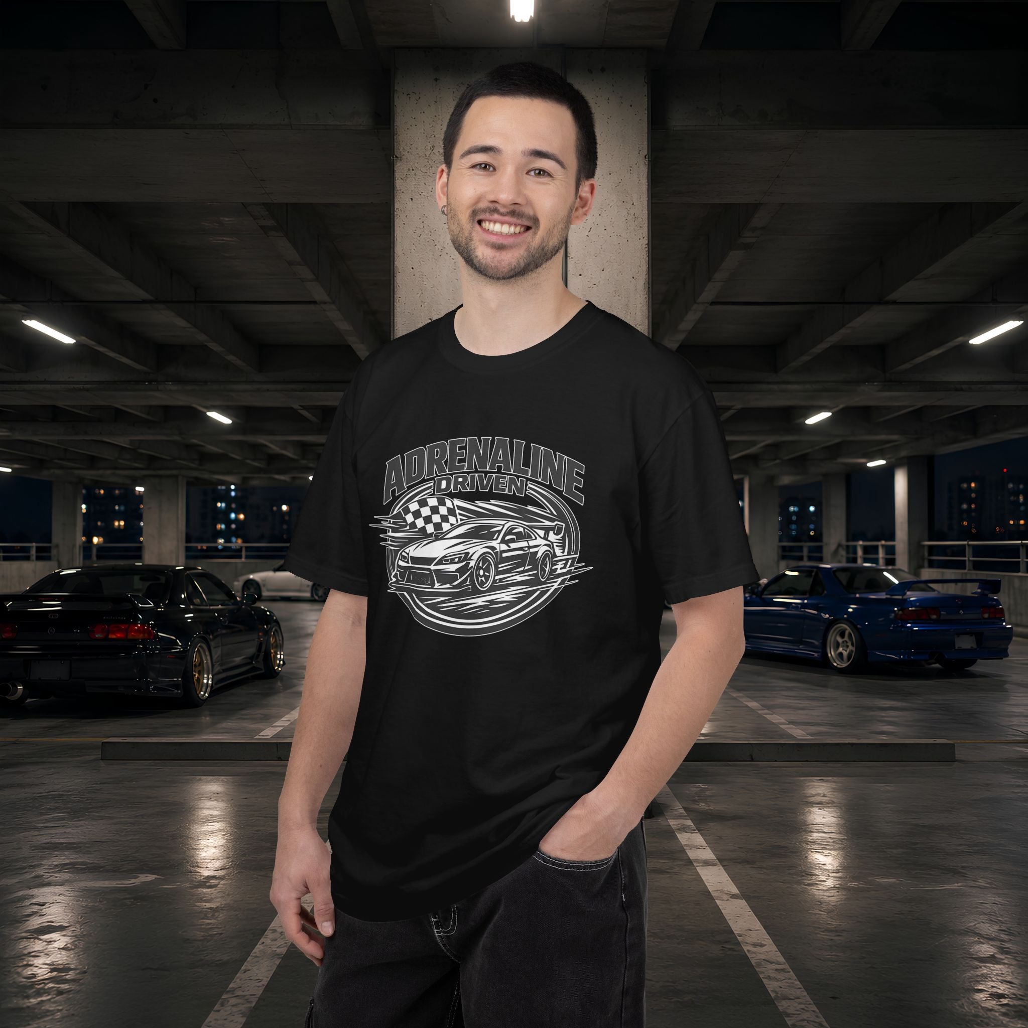 Adrenaline Driven Racing Tee — Street Race Car Graphic T-Shirt