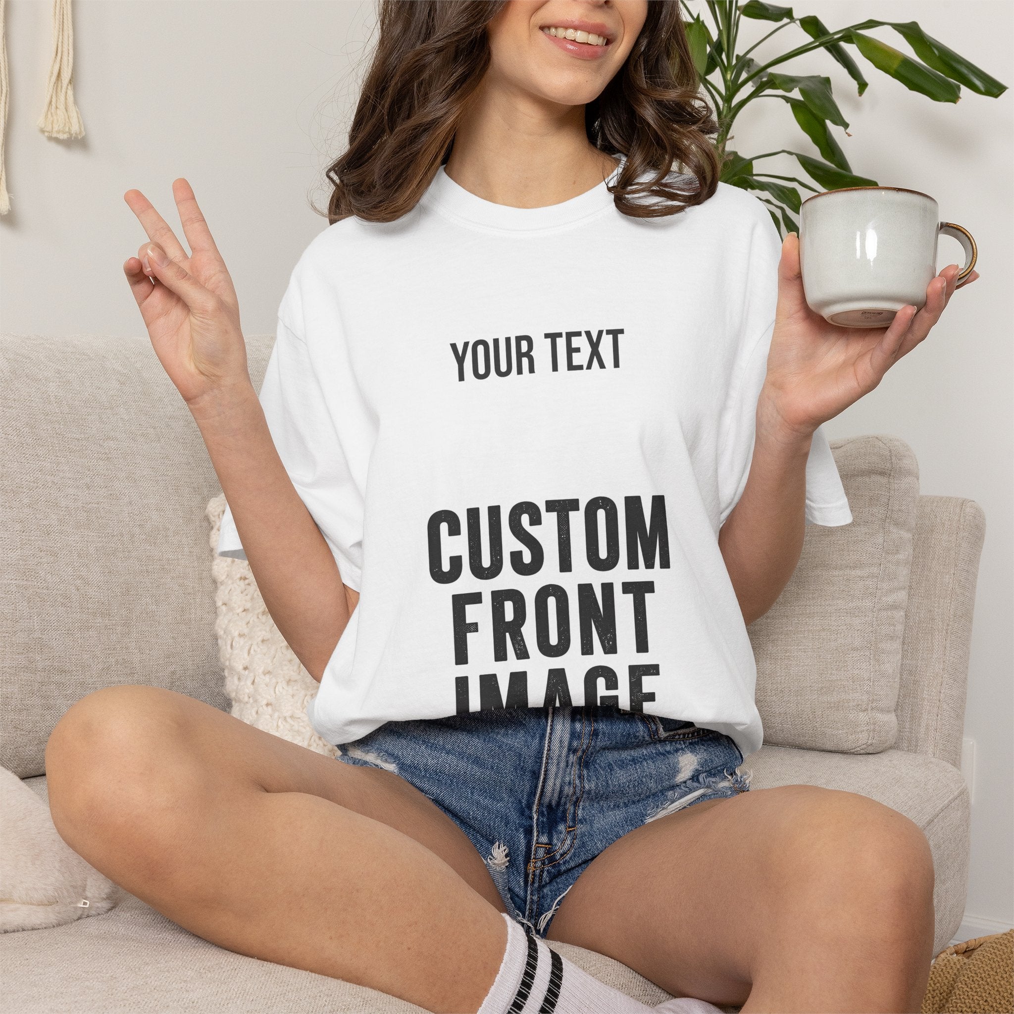 Custom Front Portrait Print T-Shirt — Personalized Text & Image Tee