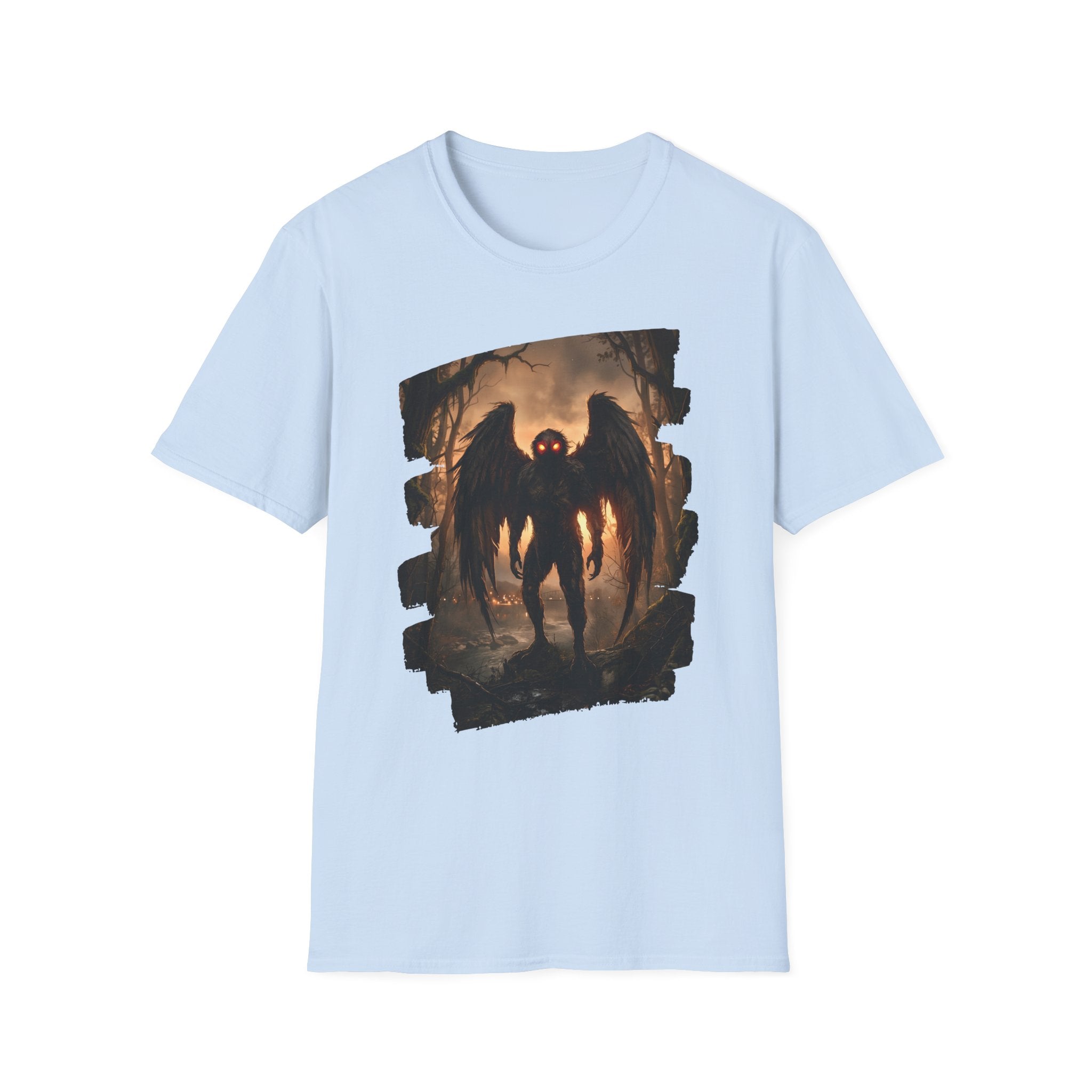 Mothman Cryptid Illustration T-Shirt | Dark Horror Graphic