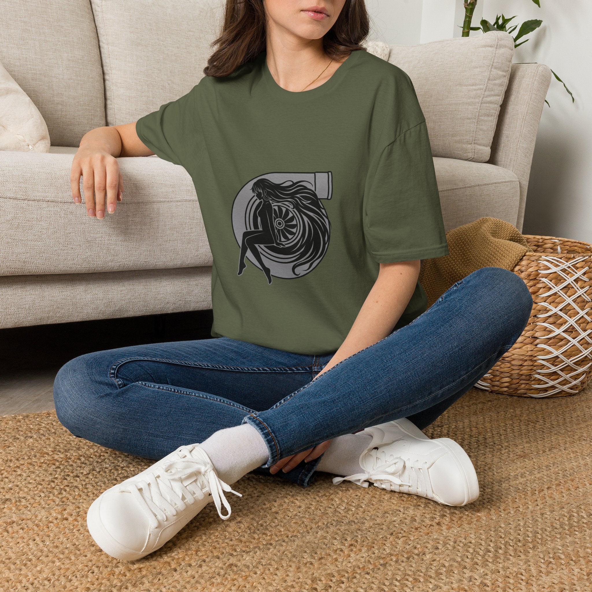 Turbo Heart Girl graphic T-Shirt | Racing Turbo design