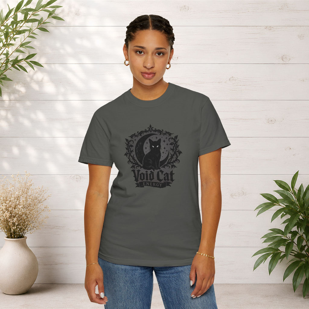 Void Cat T-Shirt — Gothic Black Cat Graphic Tee