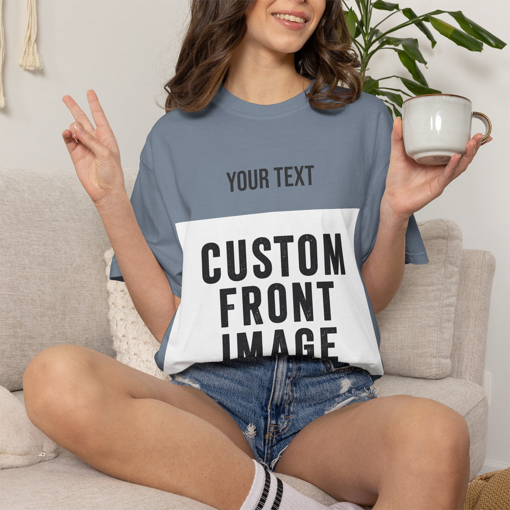 Custom Front Landscape Print T-Shirt — Personalized Text & Image Tee