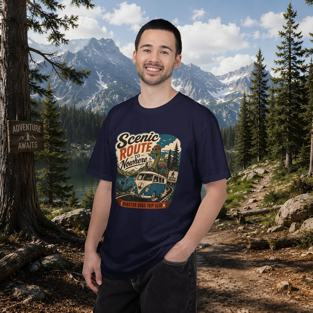 Scenic Route Vintage Camper Nessy T-Shirt — Road Trip Adventure Tee