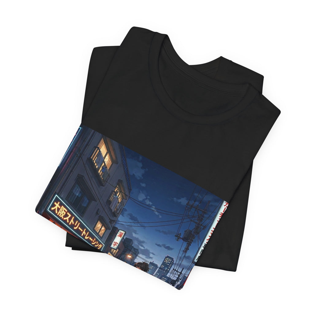 Evo Anime City Night Scene T-Shirt | Neon Skyline Streetwear
